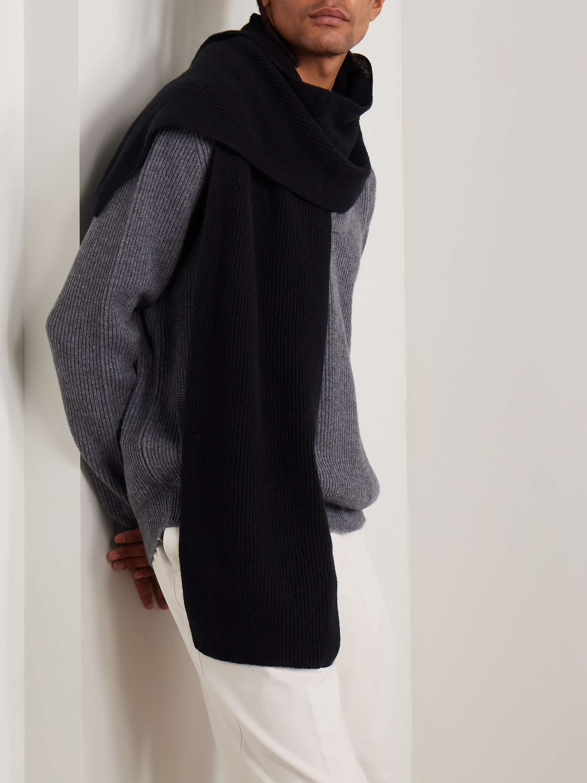 WILLIAM LOCKIE Ribbed Cashmere Scarf