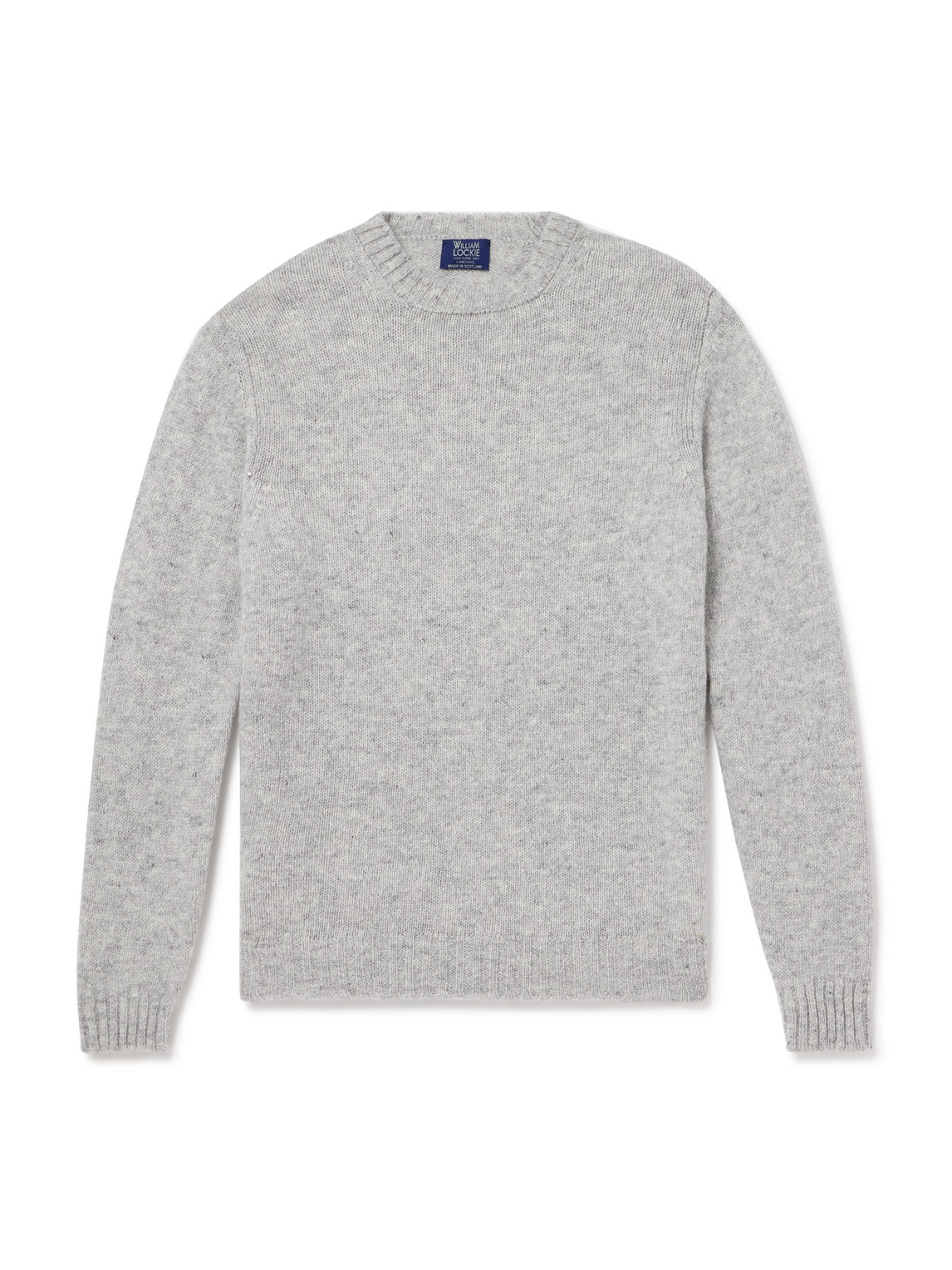 William Lockie Shetland Wool Jumper In Grey