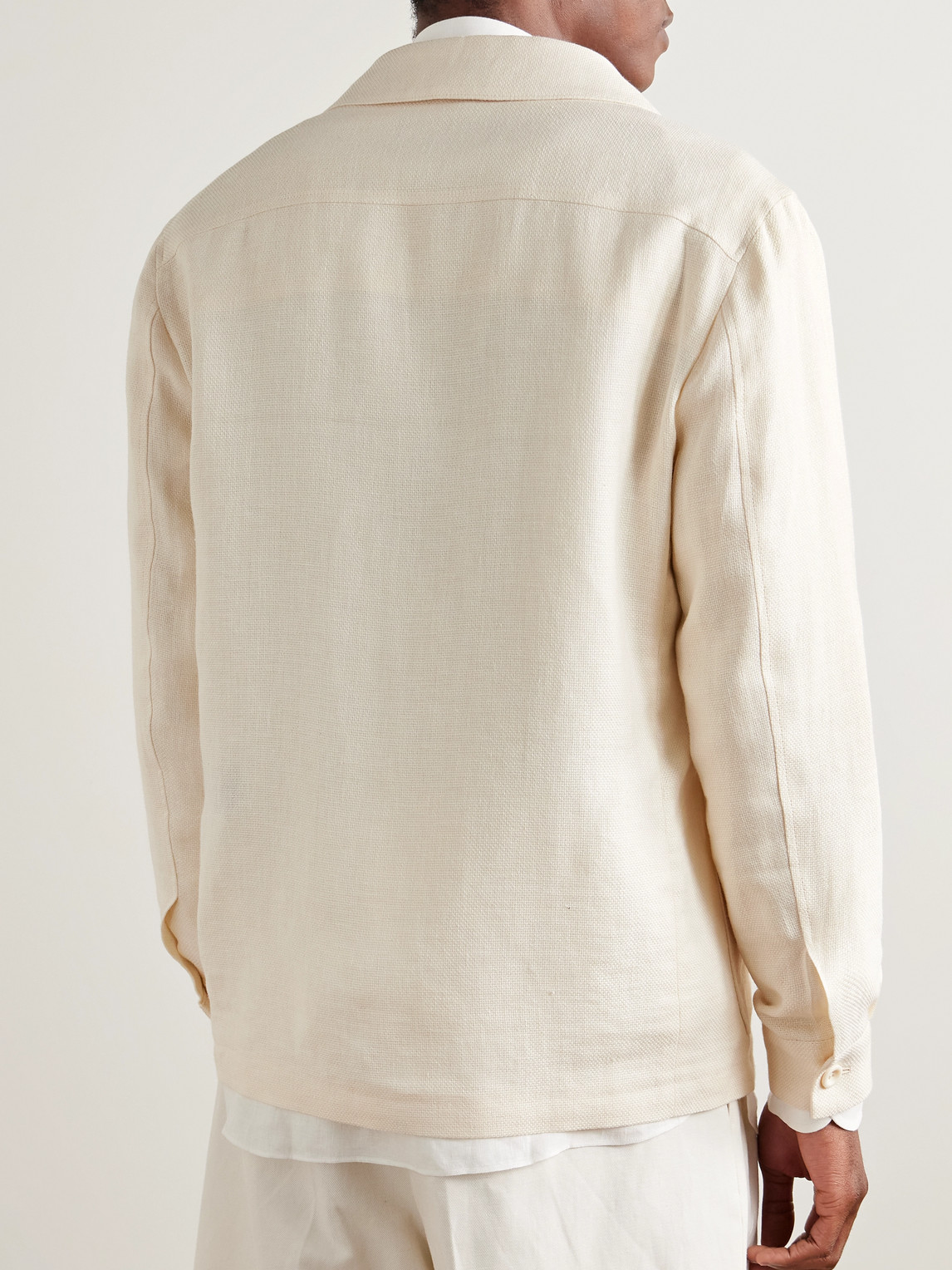 Ralph Lauren Jasper Linen, Cotton And Silk-blend Overshirt In Neutrals