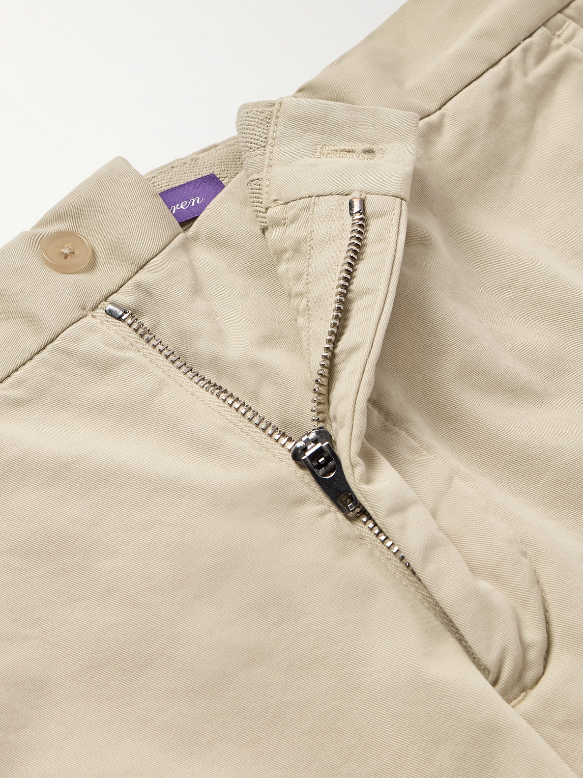 Ralph Lauren Slim-fit Garment-dyed Stretch-cotton Twill Shorts In Brown