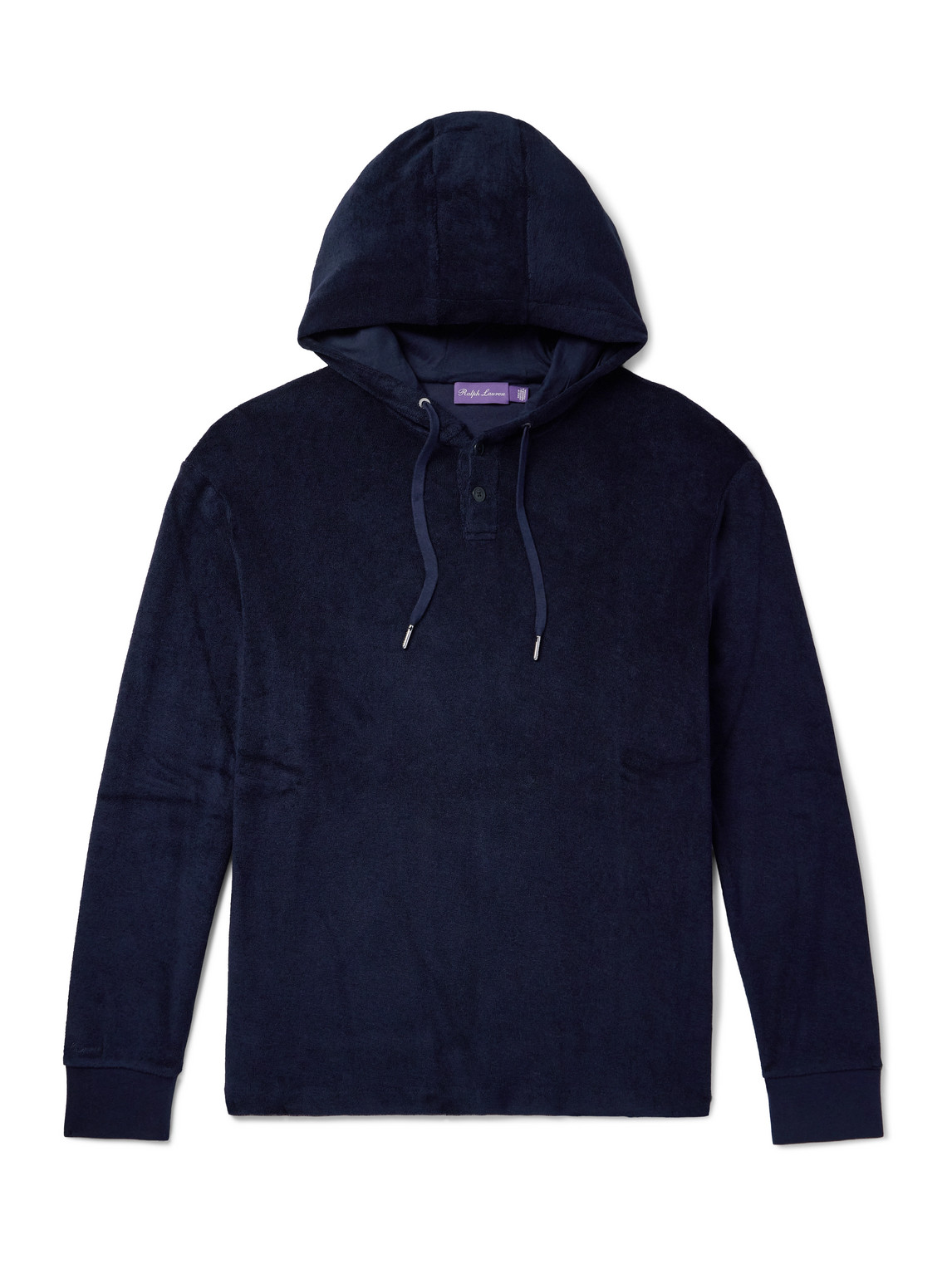 Riviera Cotton and Modal-Blend Terry Half-Placket Hoodie