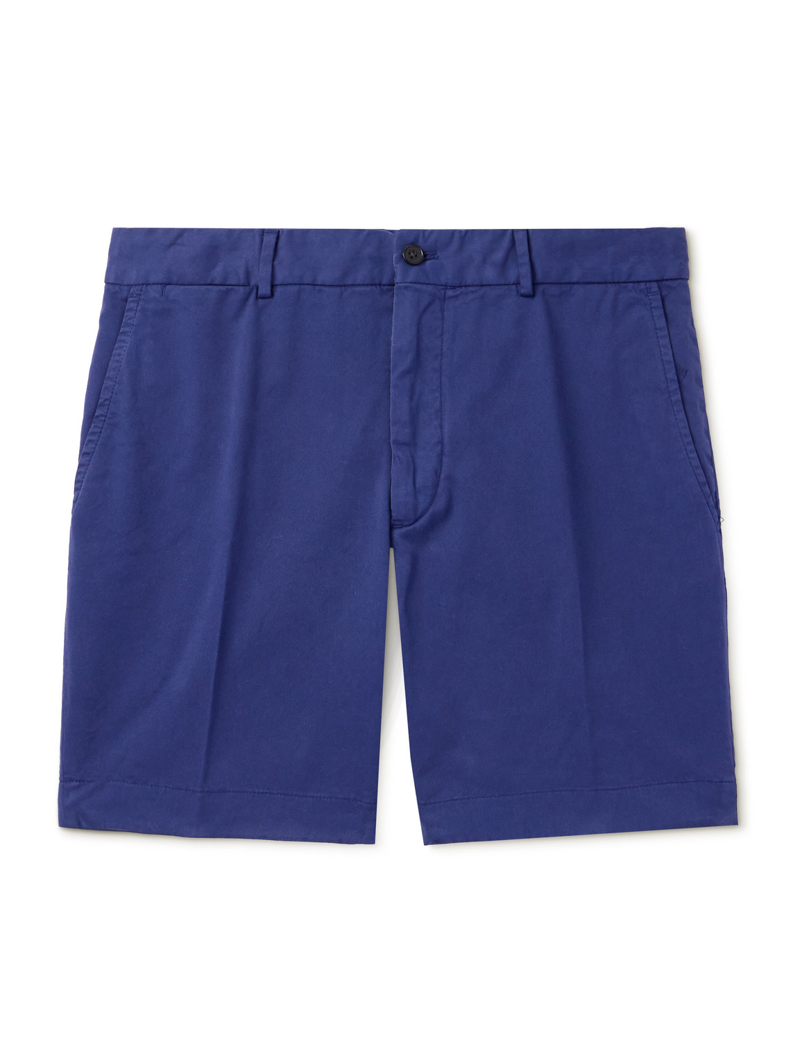Slim-Fit Straight-Leg Garment-Dyed Cotton-Blend Twill Shorts