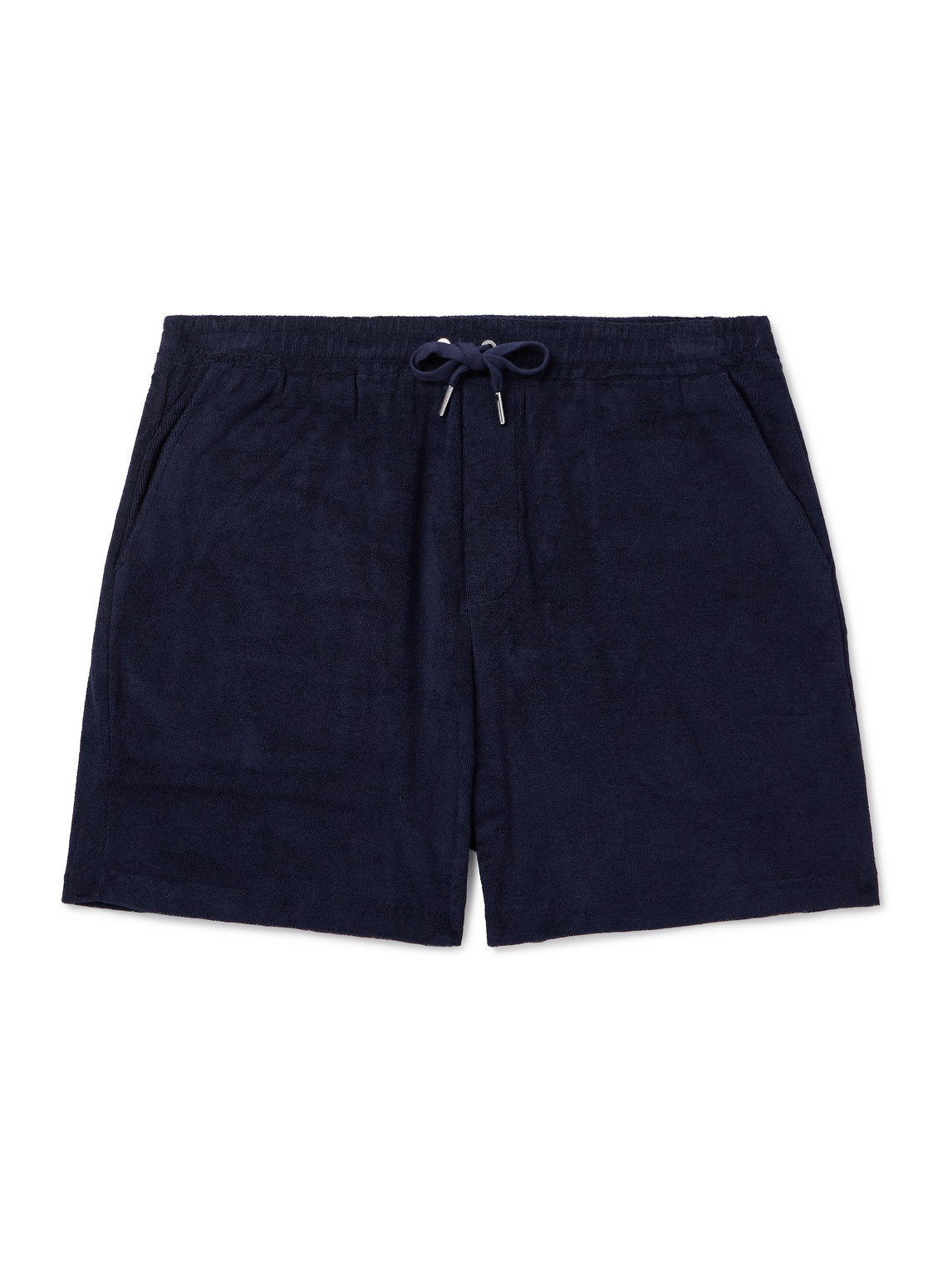 Riviera Straight-Leg Cotton and Modal-Blend Terry Drawstring Shorts