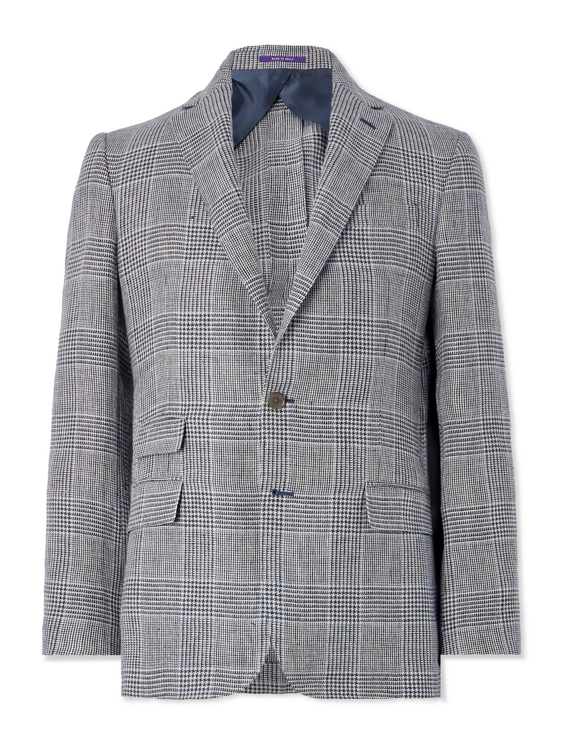 Prince of Wales Checked Linen Blazer