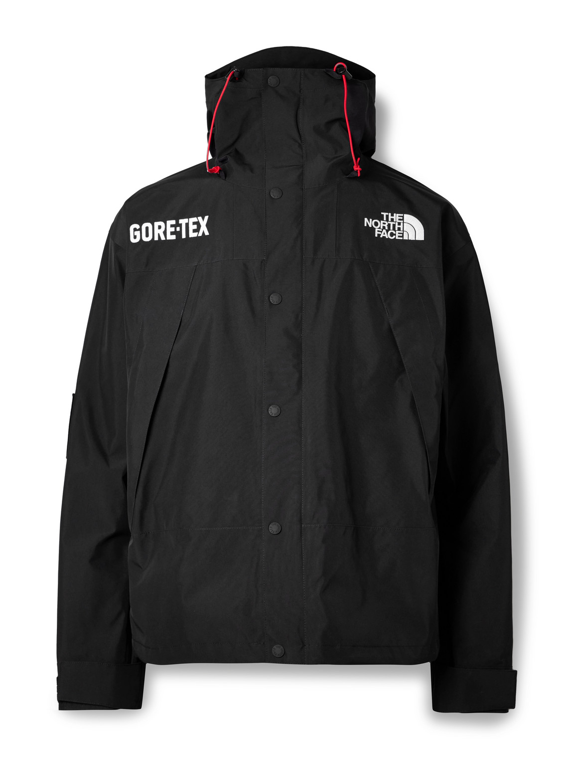 The North Face Mountain Logo-embroidered Gore-tex Hooded Jacket In Black