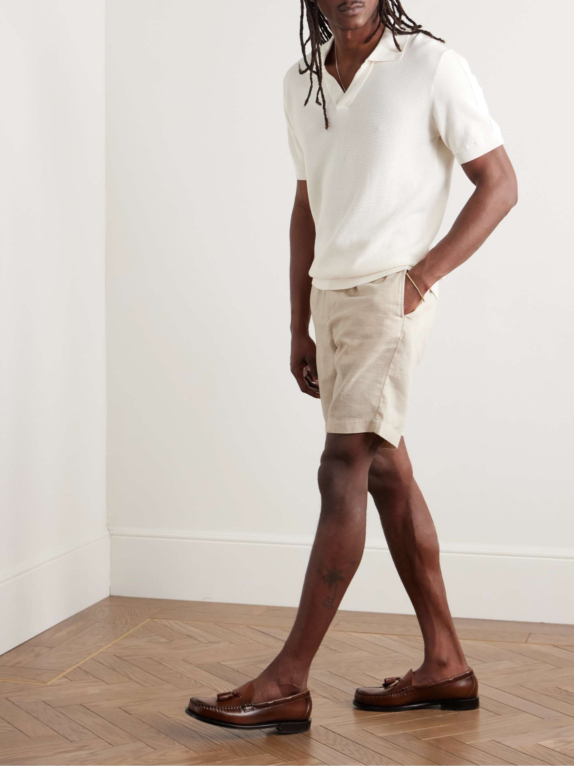 FRESCOBOL CARIOCA Felipe Slim-Fit Linen and Cotton-Blend Drawstring Shorts