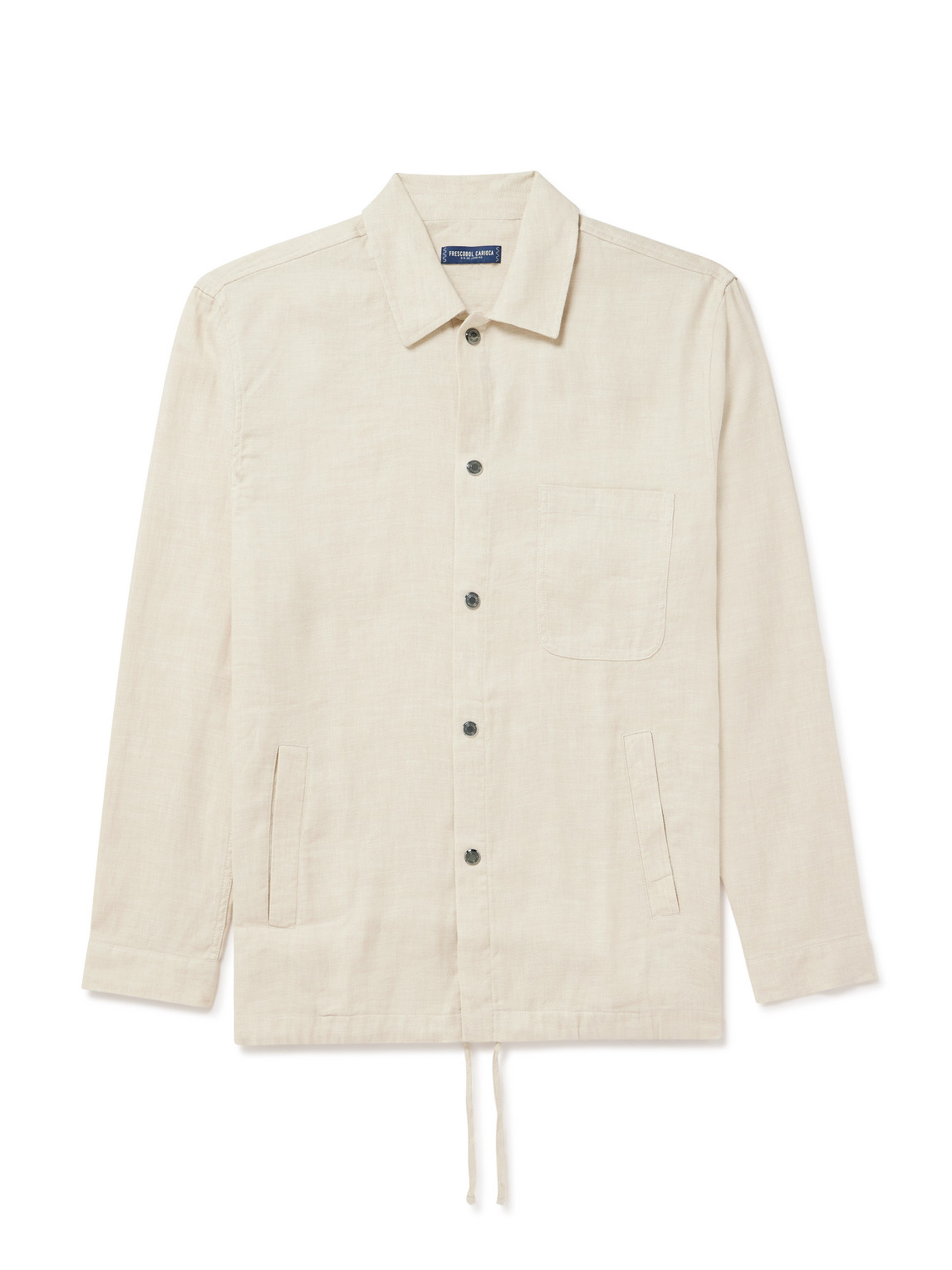 Frescobol Carioca Diego Linen And Cotton-blend Coach Jacket In Neutrals
