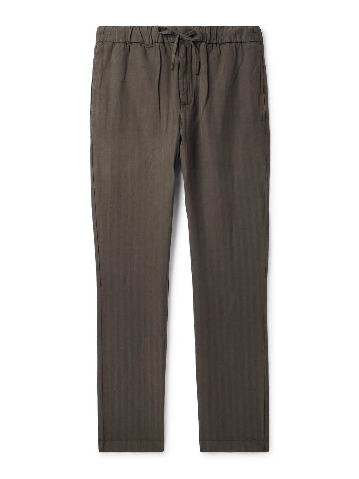 Oscar Tapered Herringbone Lyocell, Linen and Cotton-Blend Trousers