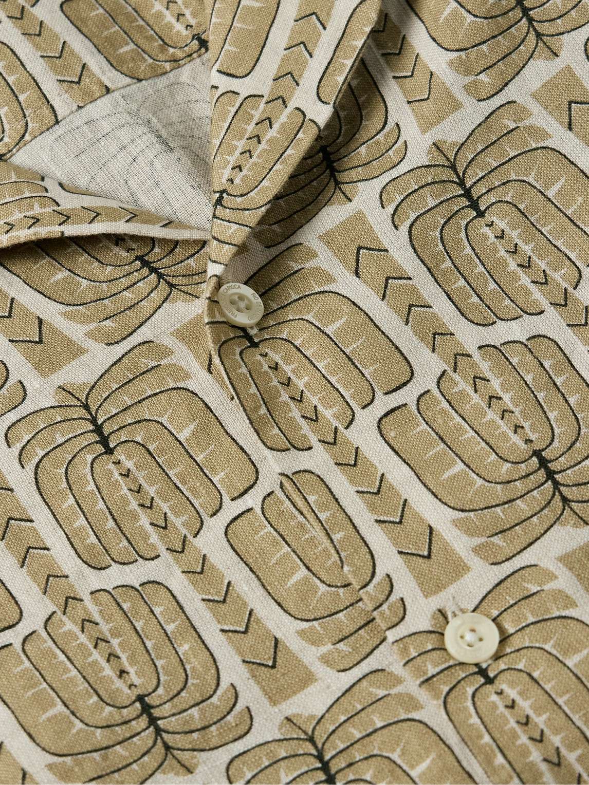 FRESCOBOL CARIOCA ROBERTO PALMEIRA CAMP-COLLAR PRINTED LINEN SHIRT