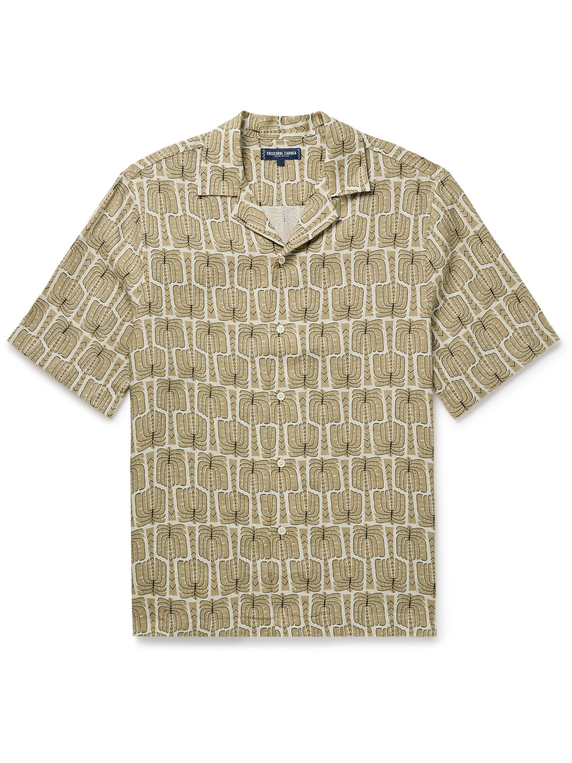 FRESCOBOL CARIOCA ROBERTO PALMEIRA CAMP-COLLAR PRINTED LINEN SHIRT