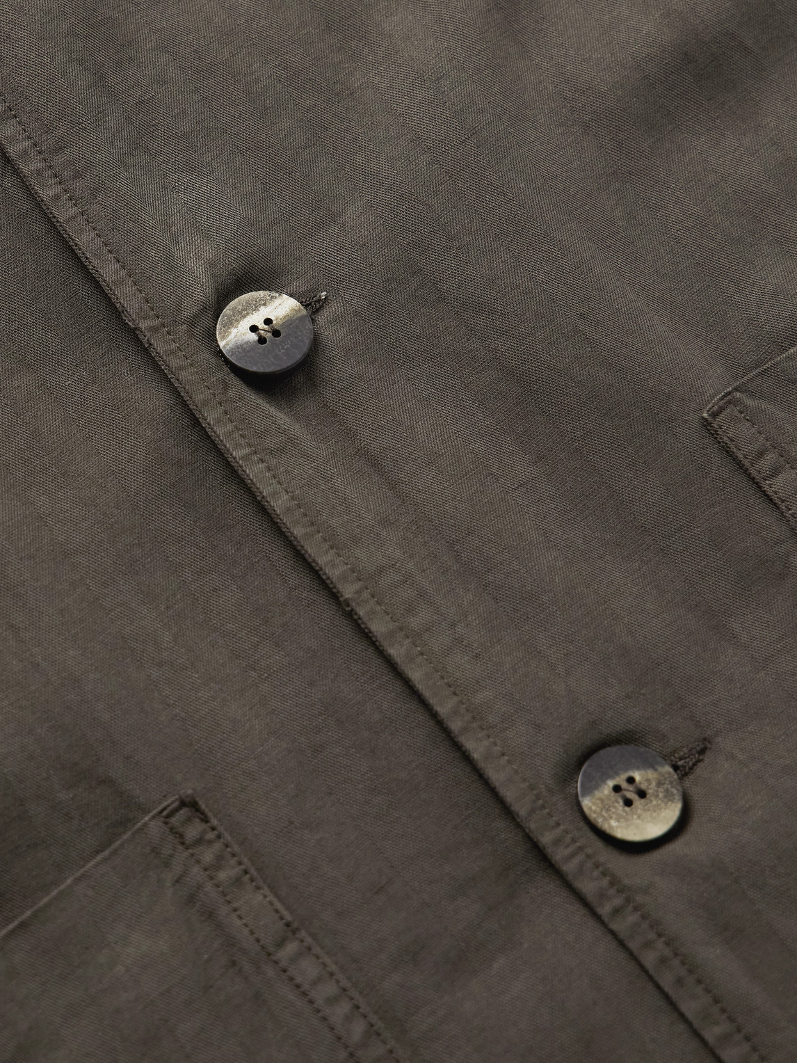 Frescobol Carioca Lima Unstructured Lyocell, Linen And Cotton-blend Blazer In Green