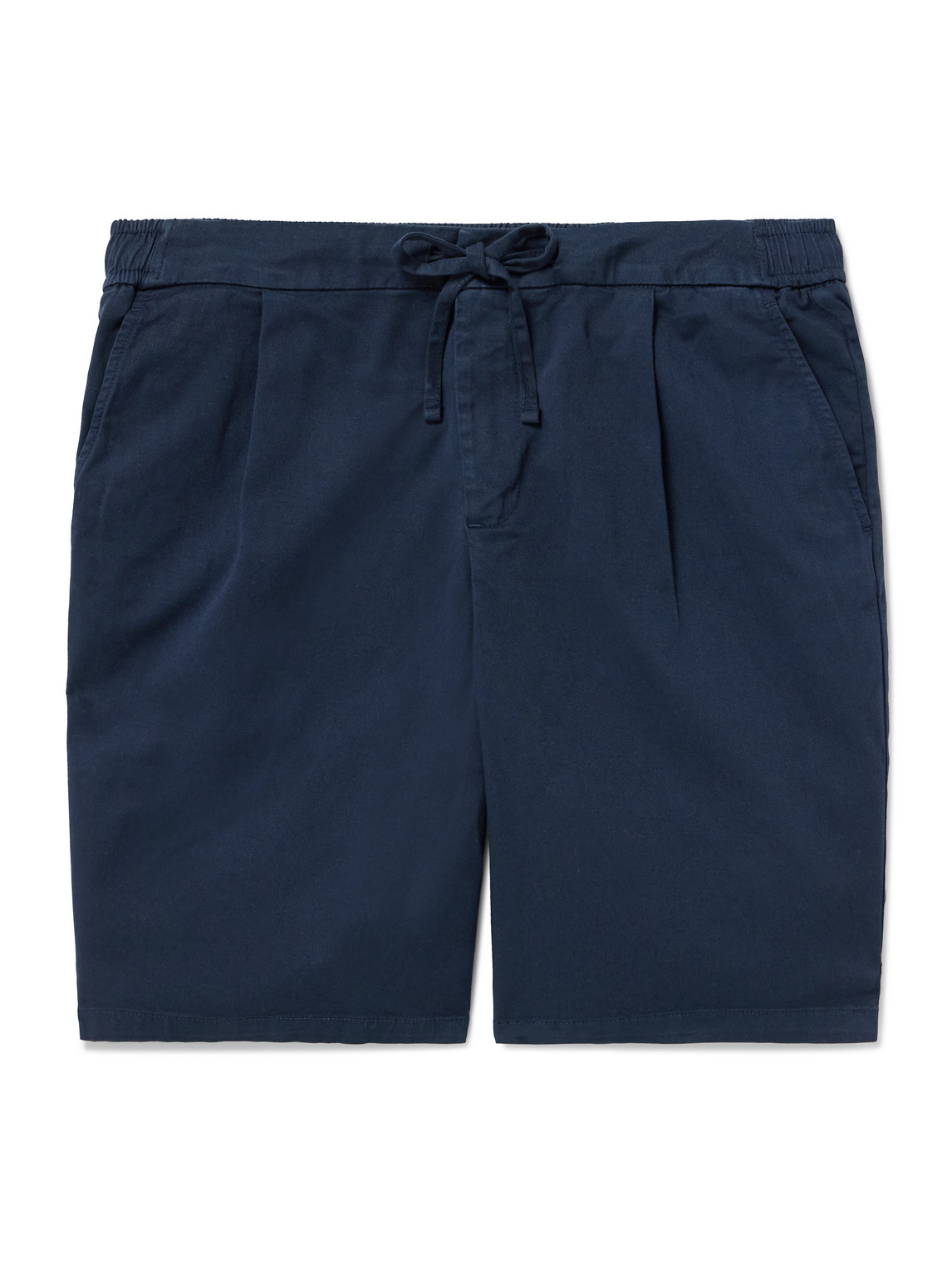Frescobol Carioca Rui Straight-leg Cotton-blend Twill Drawstring Shorts In Blue