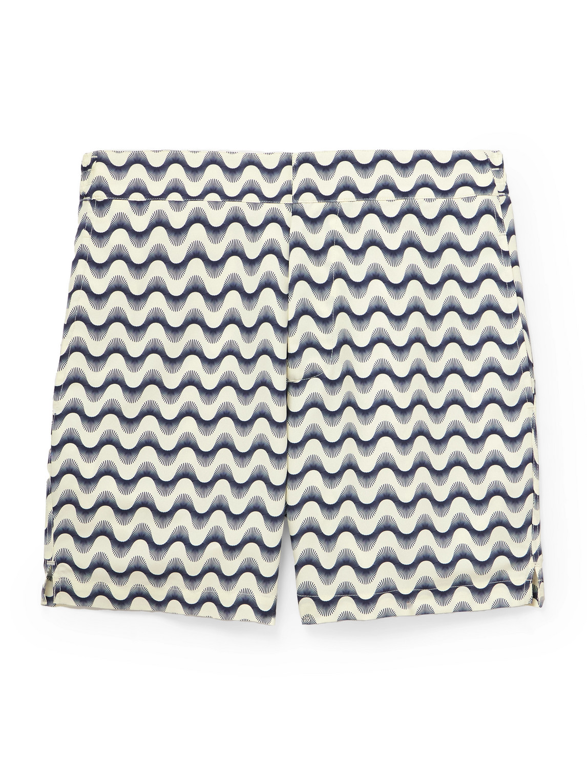 Frescobol Carioca Porto Straight-leg Mid-length Printed Recycled Swim Shorts In Blue
