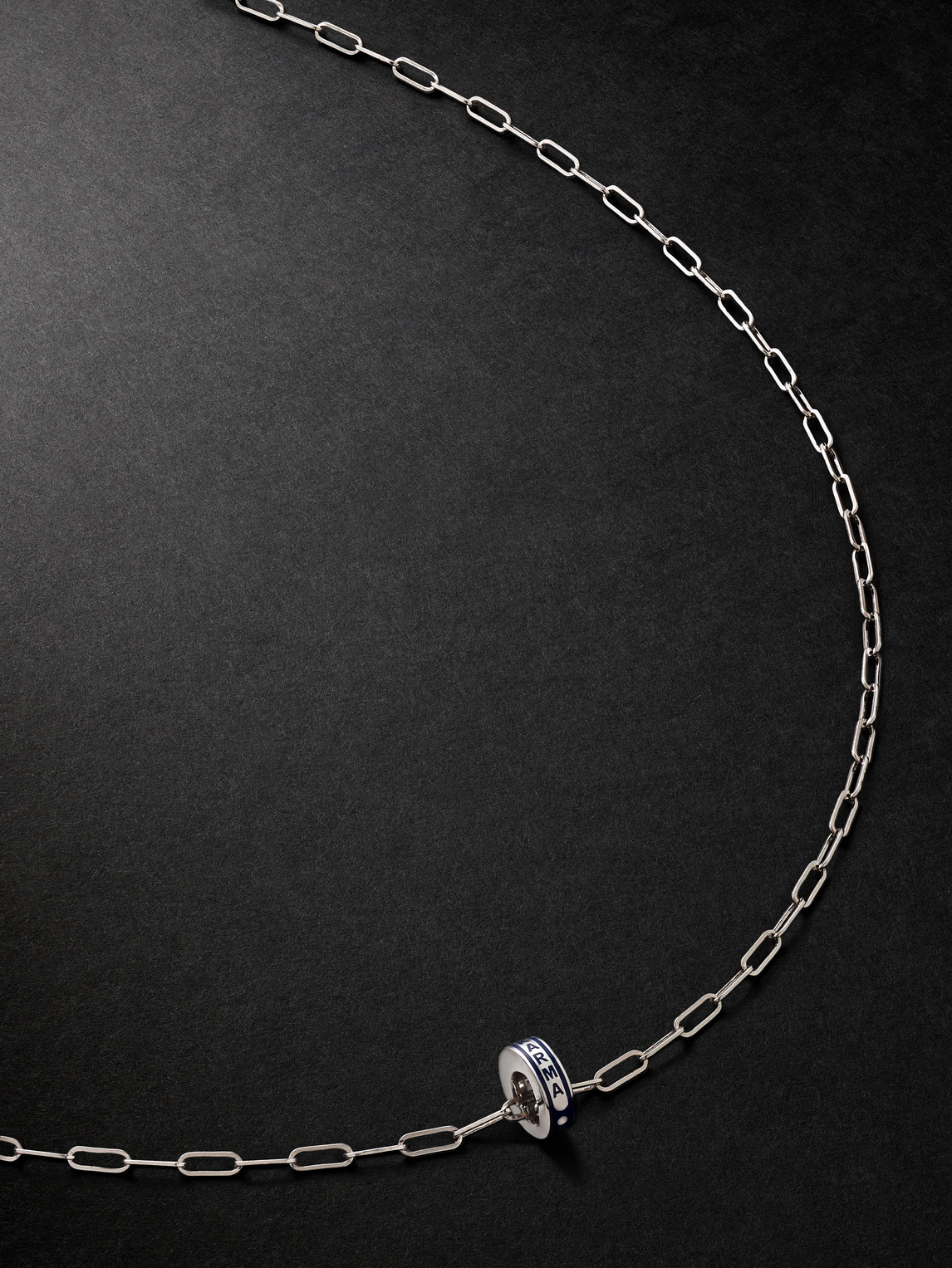 Foundrae Heart Beat Karma 18-karat White Gold And Ceramic Necklace In Silver