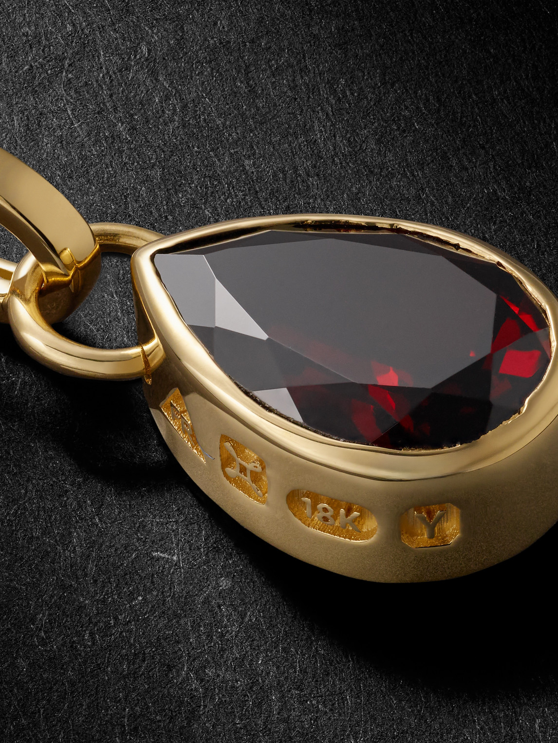 Foundrae Forever & Always A Pair 18-karat Gold Garnet Pendant In Red