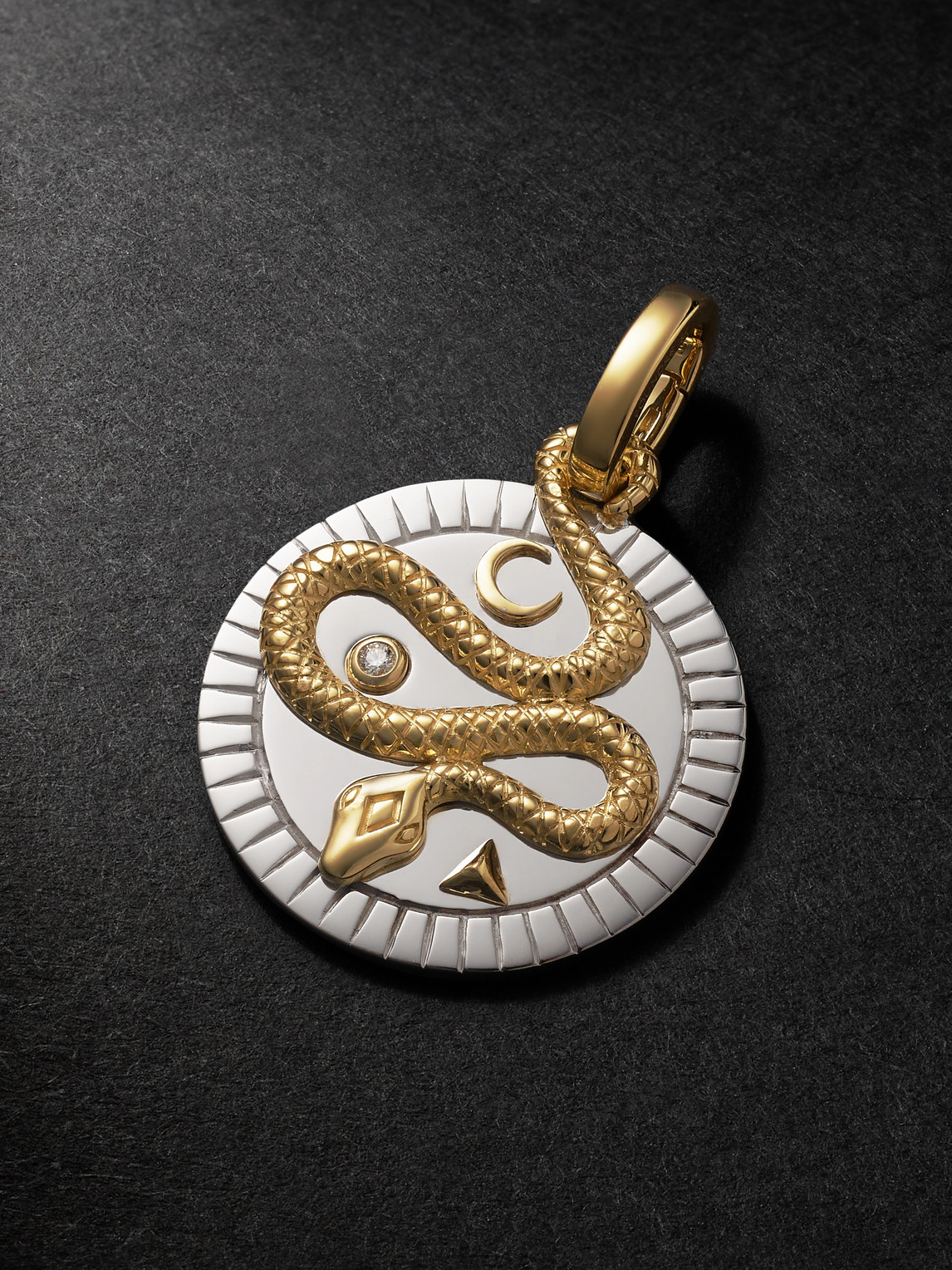 Foundrae Wholeness Medium 18-karat White And Yellow Gold Diamond Pendant In Multi