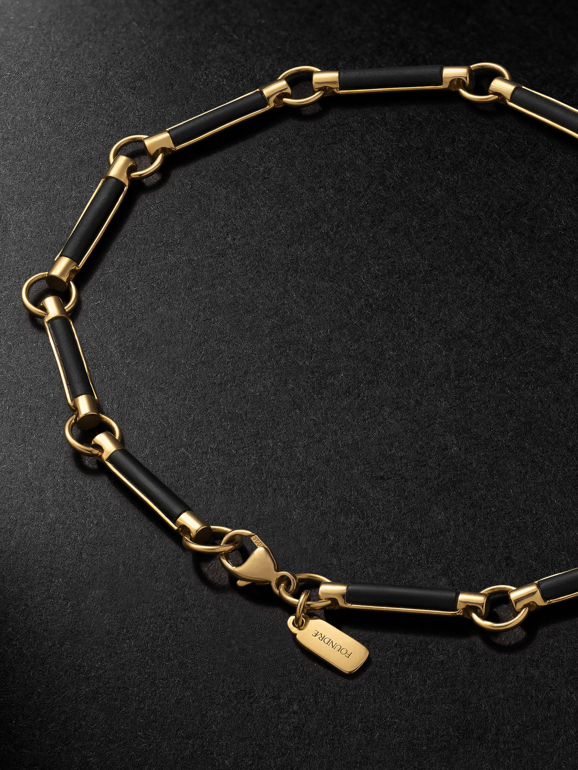 Foundrae Element 18-karat Gold Onyx Chain Bracelet In Black