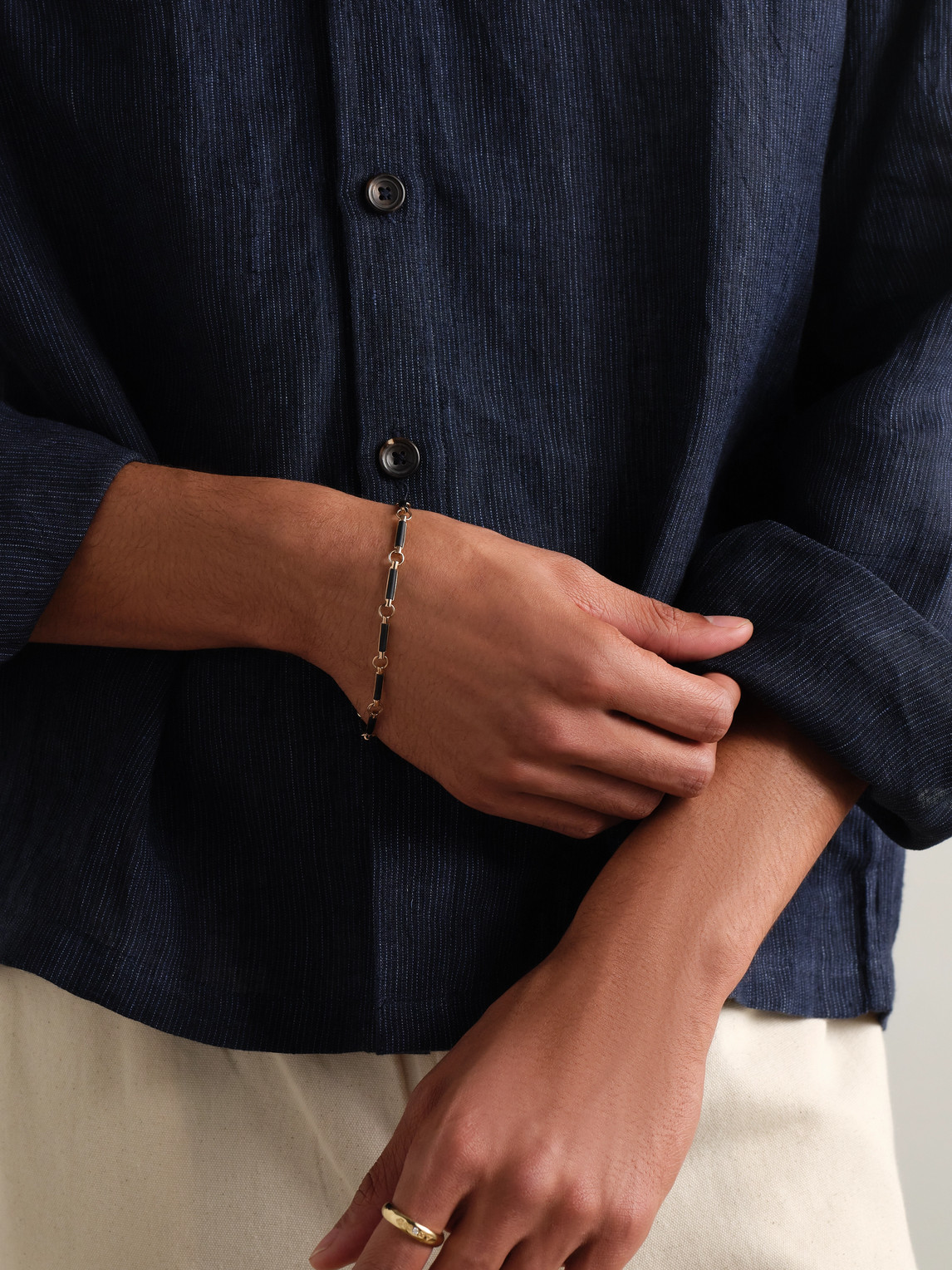 Foundrae Element 18-karat Gold Onyx Chain Bracelet In Black