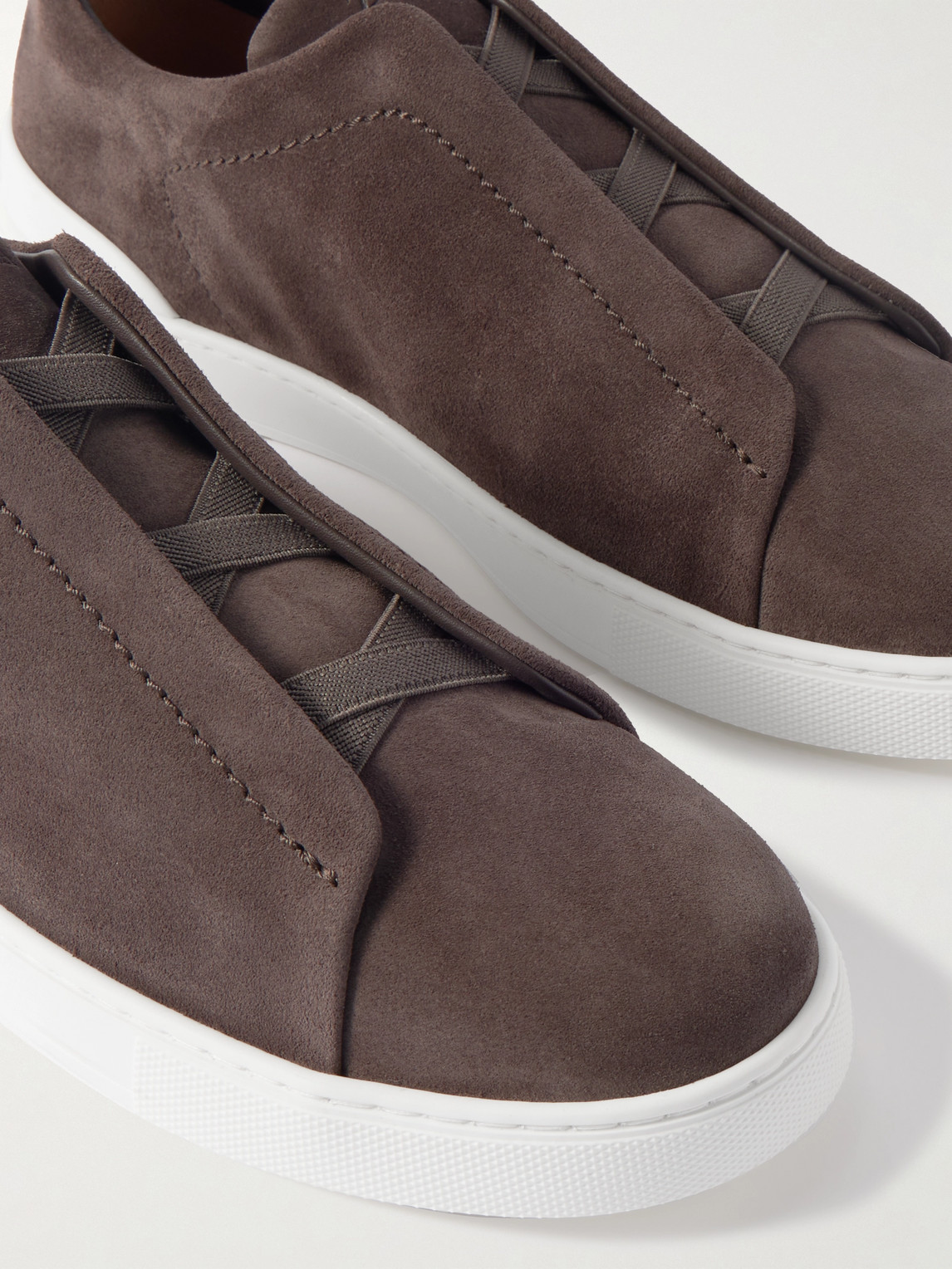 ZEGNA TRIPLE STITCH SUEDE SNEAKERS