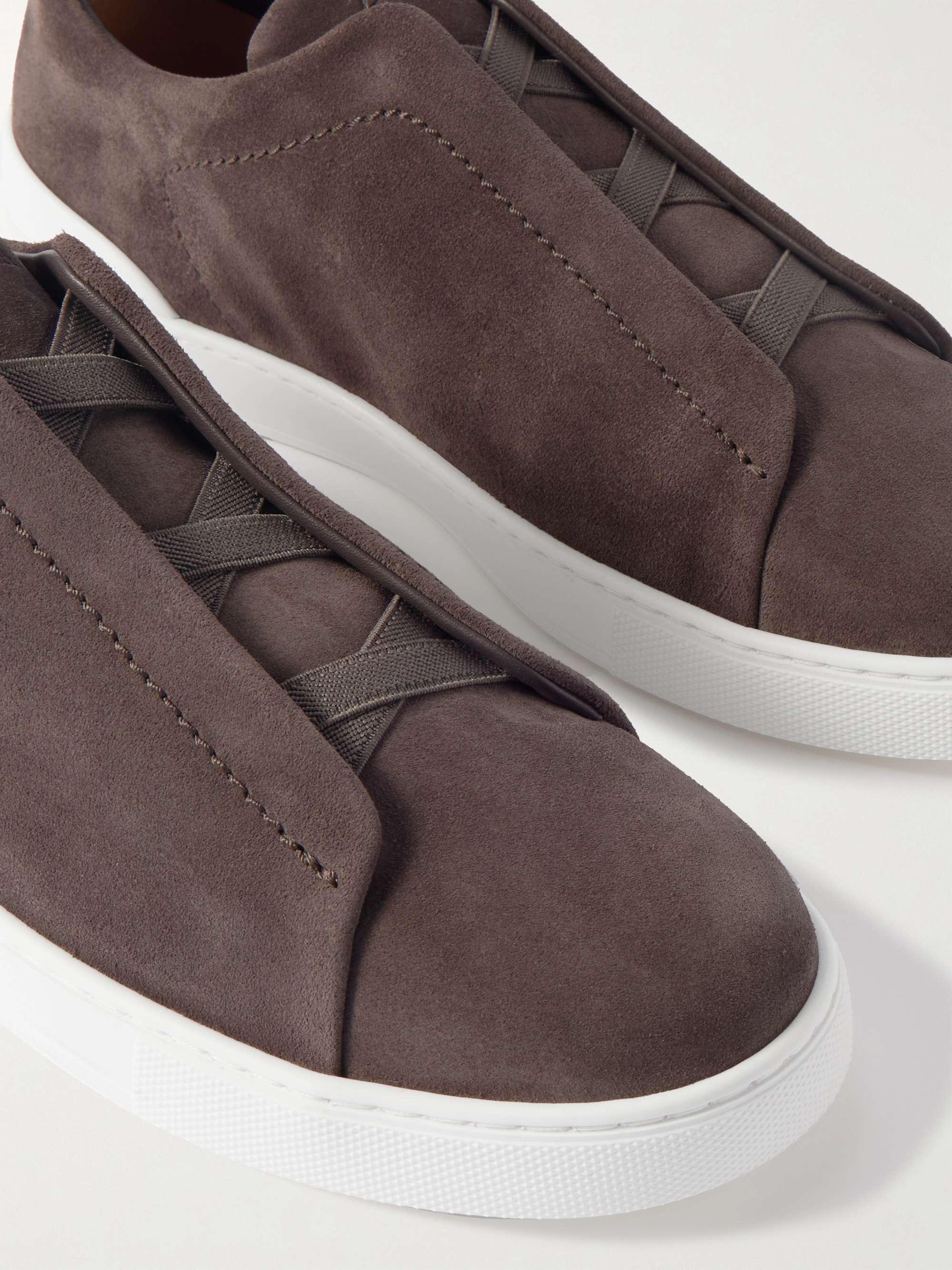 ZEGNA Triple Stitch Suede Sneakers