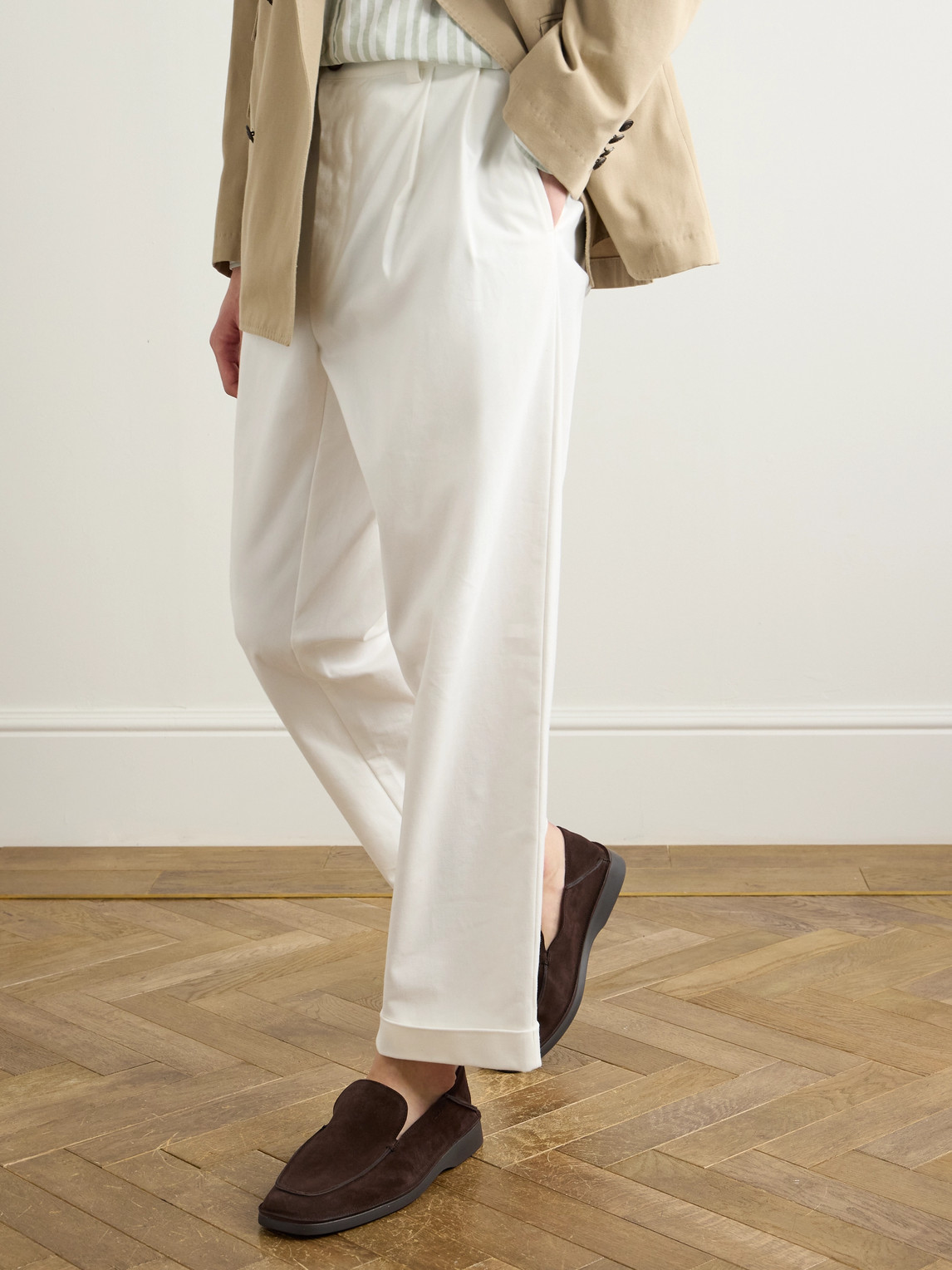 Tod's Collapsible-heel Suede Loafers In Brown