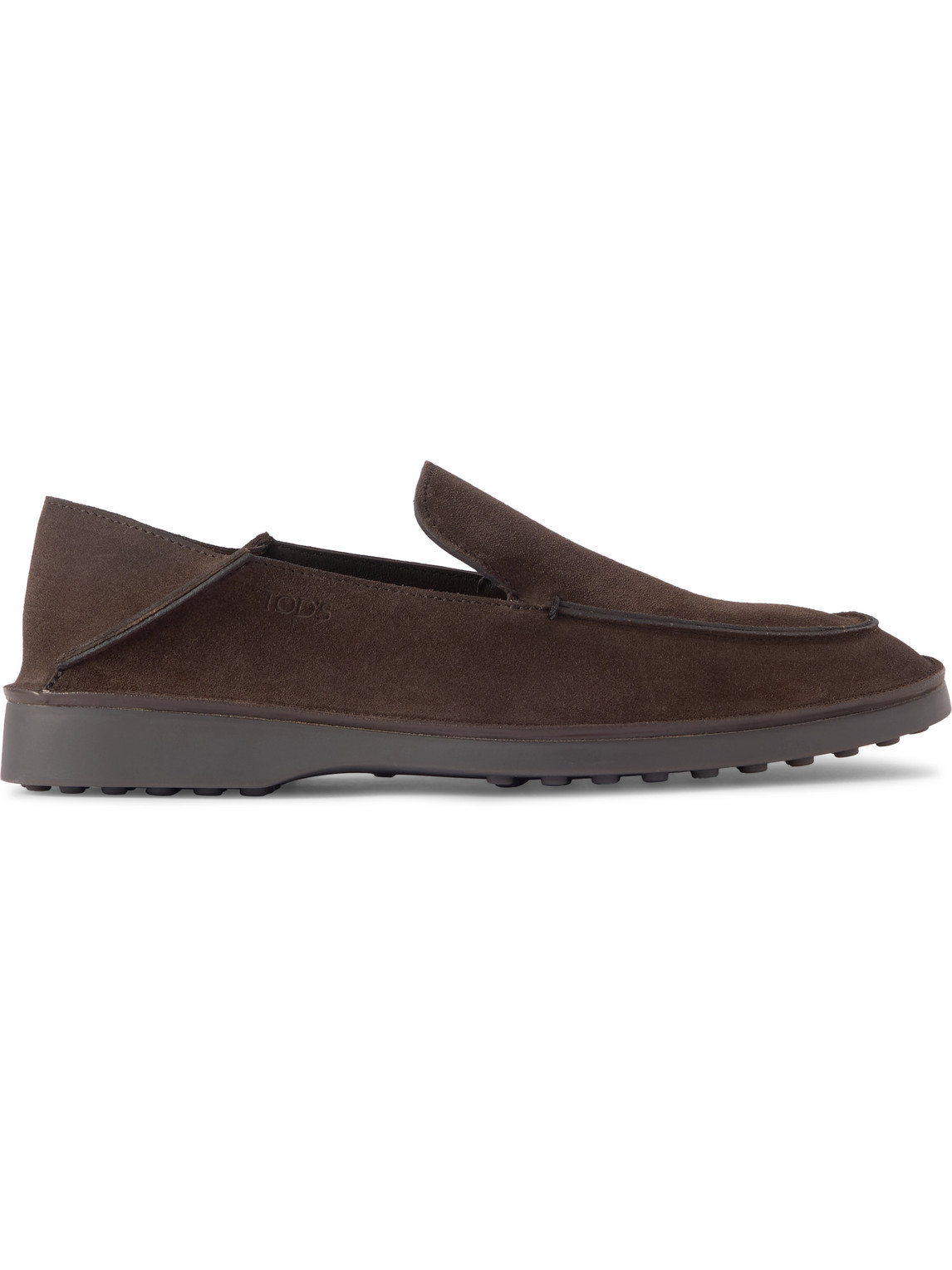 Tod's Collapsible-heel Suede Loafers In Brown