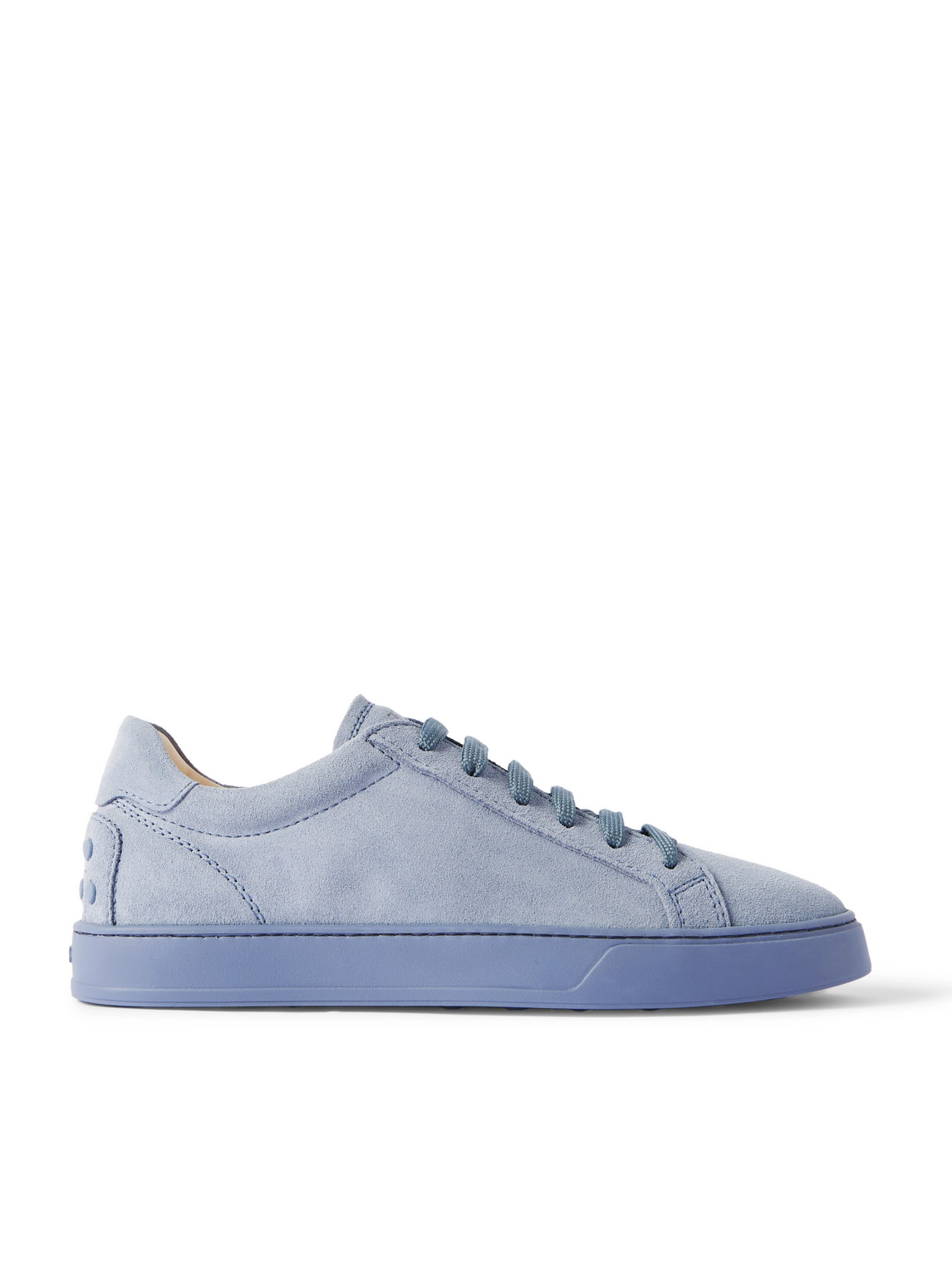 Tod's Allacciata Cassetta Rubber-trimmed Suede Sneakers In Blue