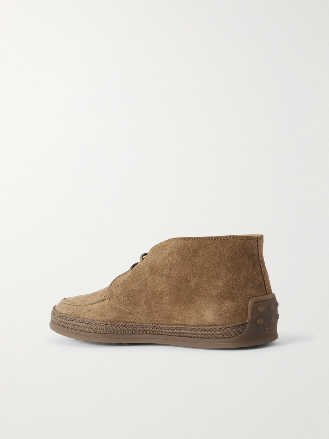 Tod's Raffia-trimmed Suede Desert Boots