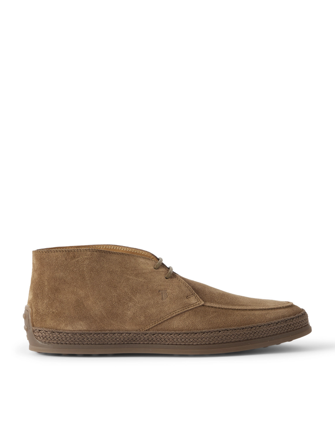 Tod's Raffia-trimmed Suede Desert Boots