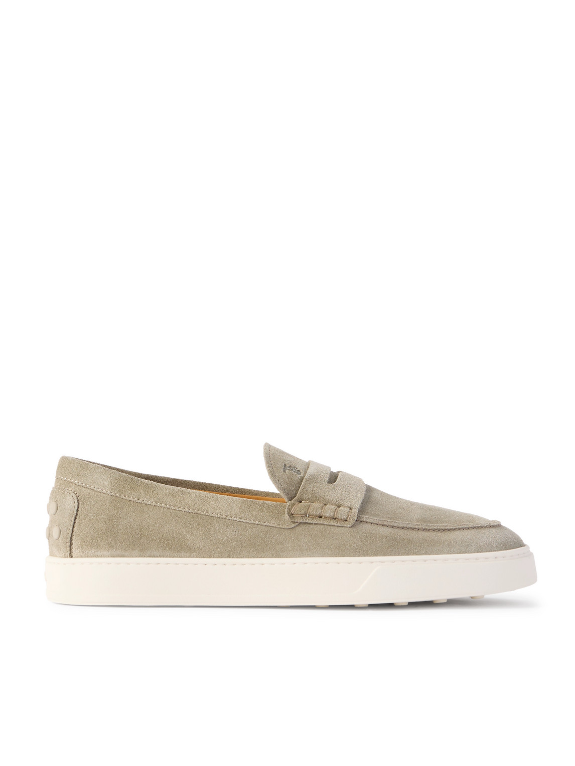 Tod's Cassetta Suede Penny Loafers In Neutrals