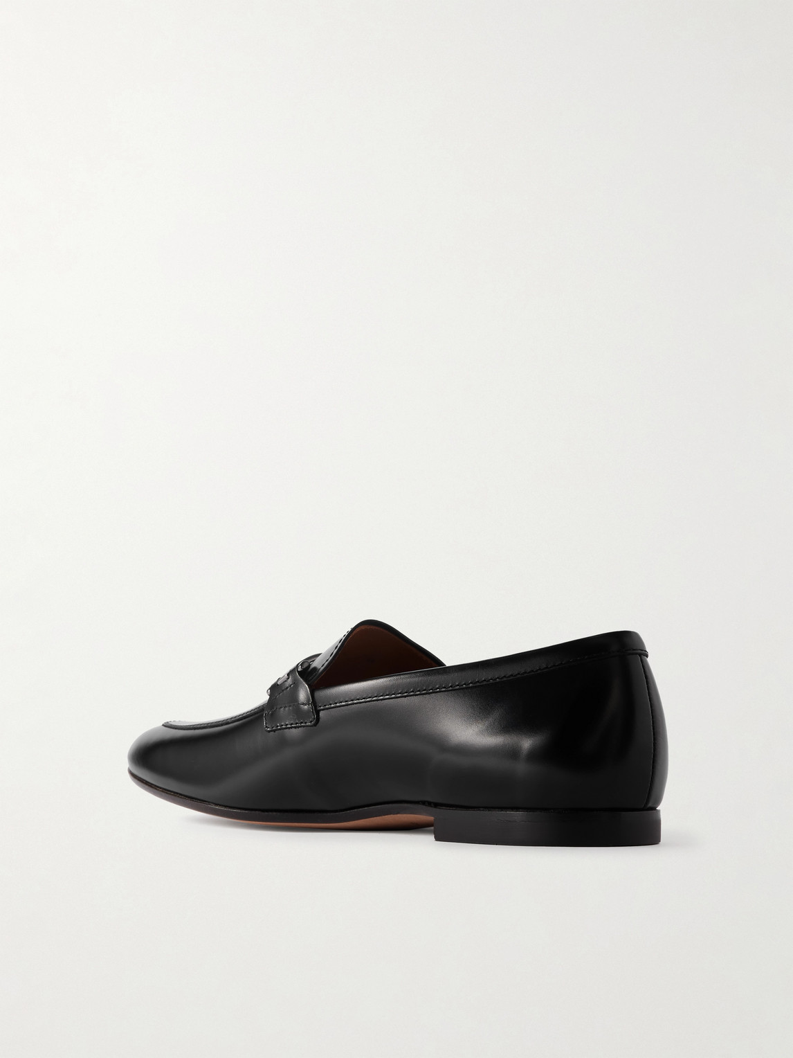 Tod's Morsetto Embellished Glossed-leather Loafers In Black