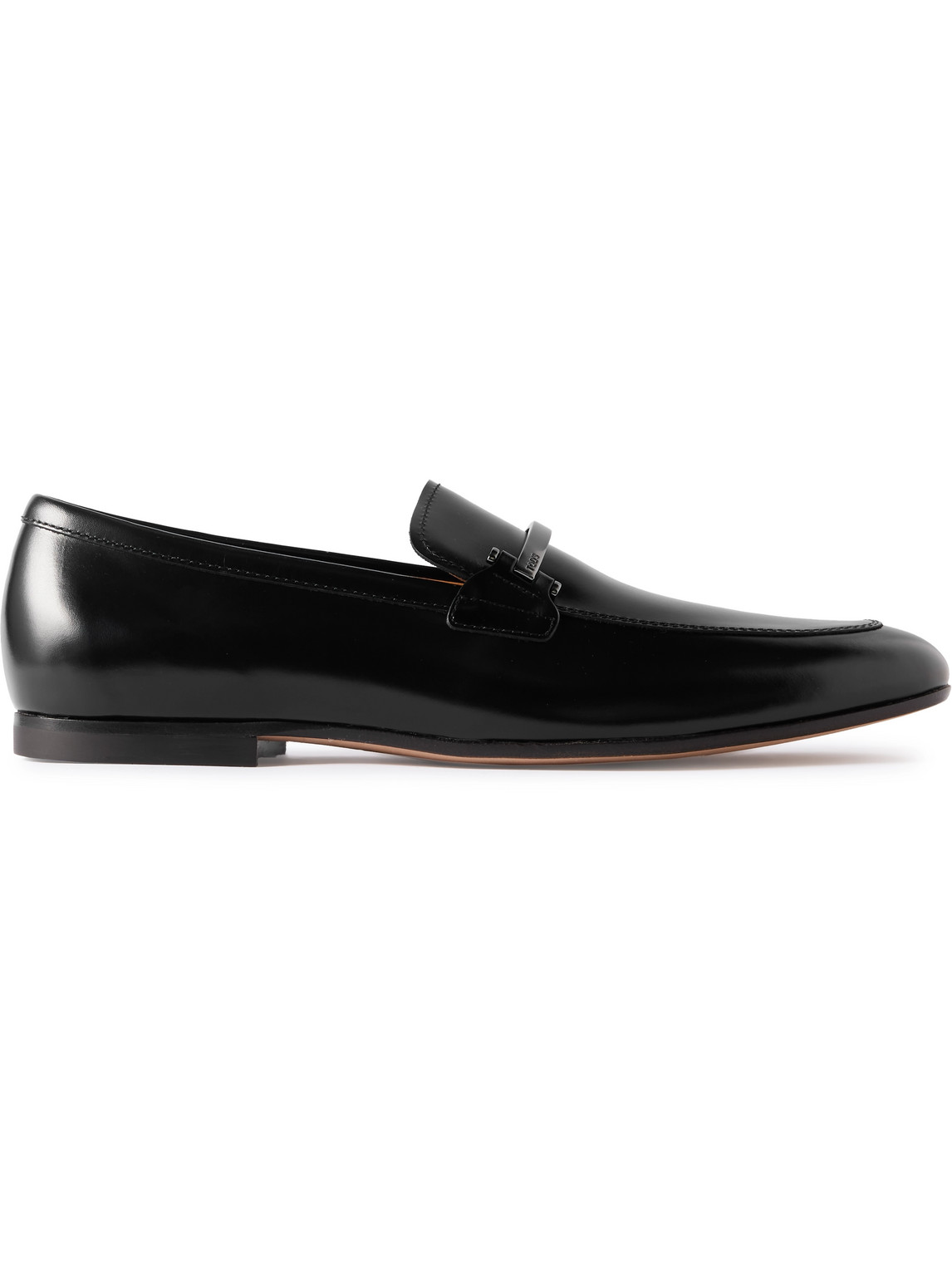 Tod's Morsetto Embellished Glossed-leather Loafers In Black