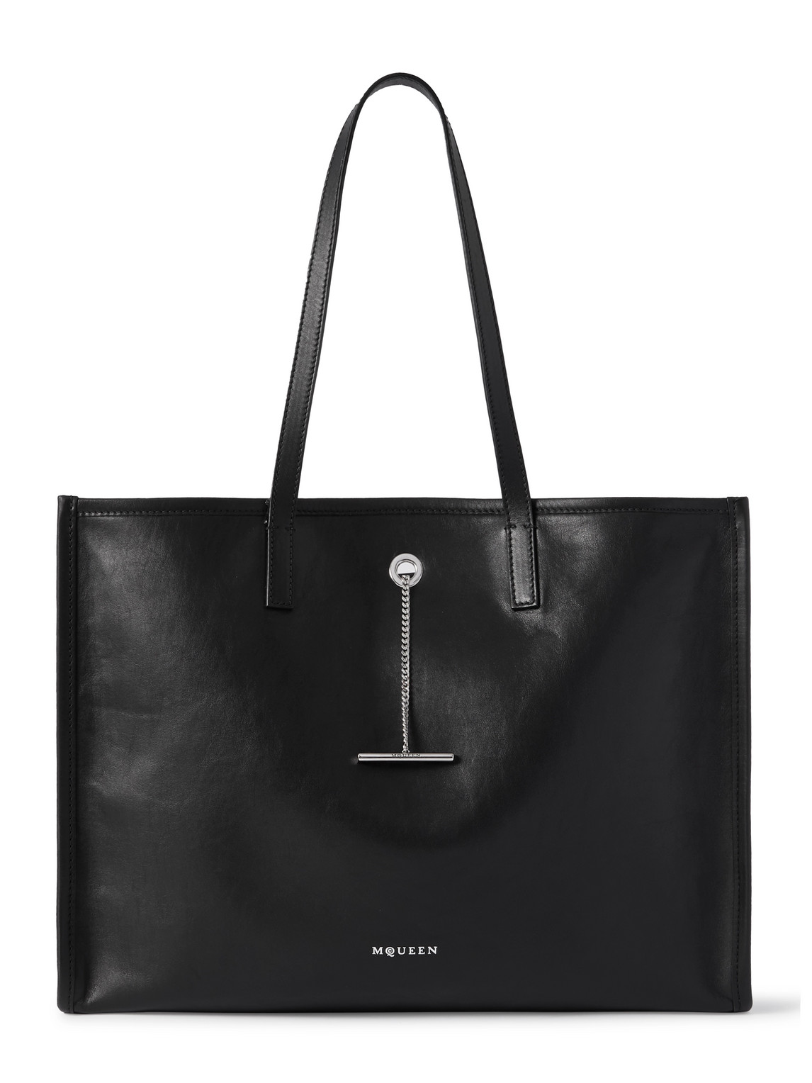 Alexander Mcqueen Pendant Leather Tote Bag In Black