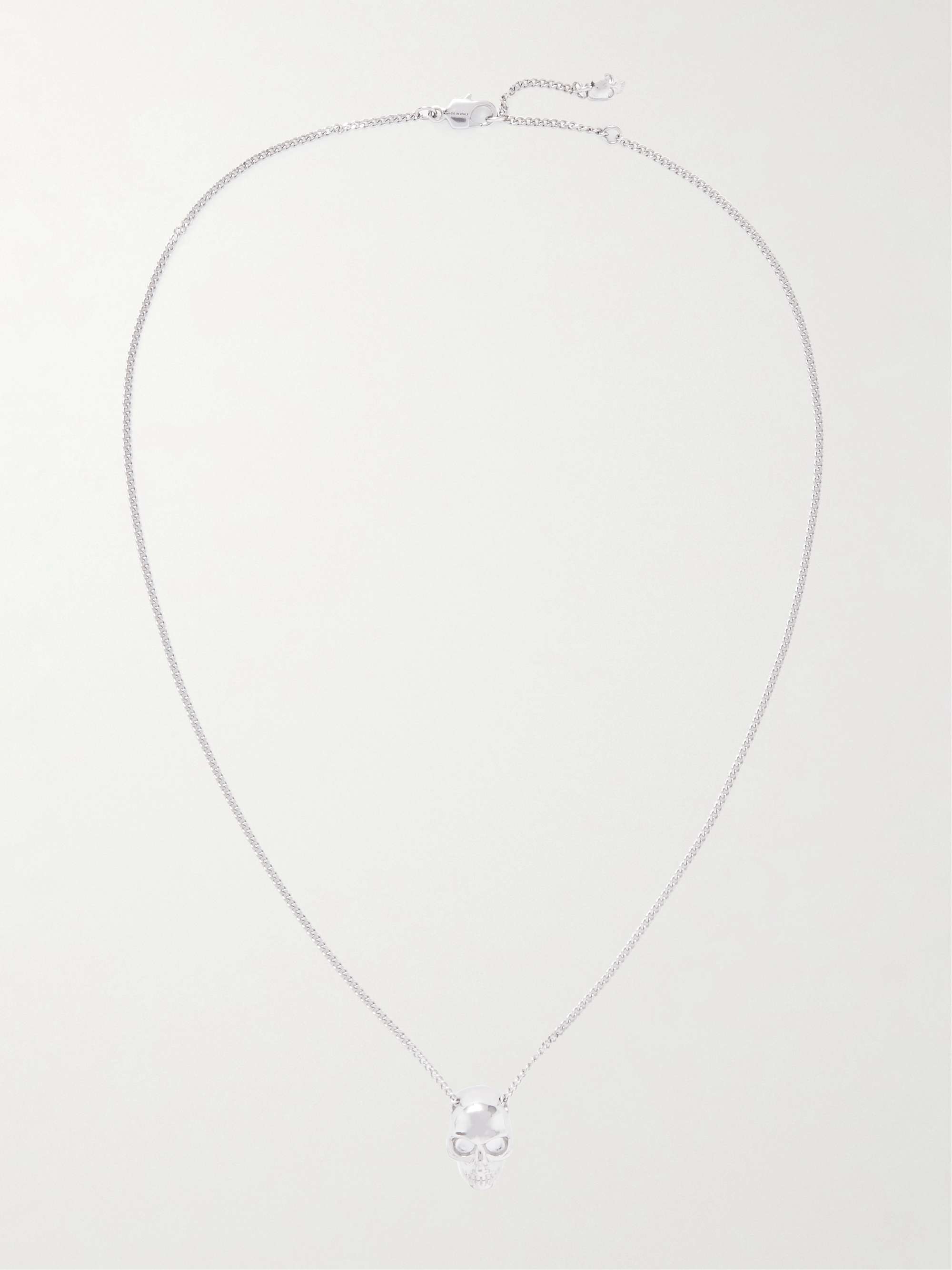 ALEXANDER MCQUEEN Skull Silver-Tone Pendant Necklace for Men ALEXANDER MCQUEEN Skull Silver-Tone Pendant Necklace for Men