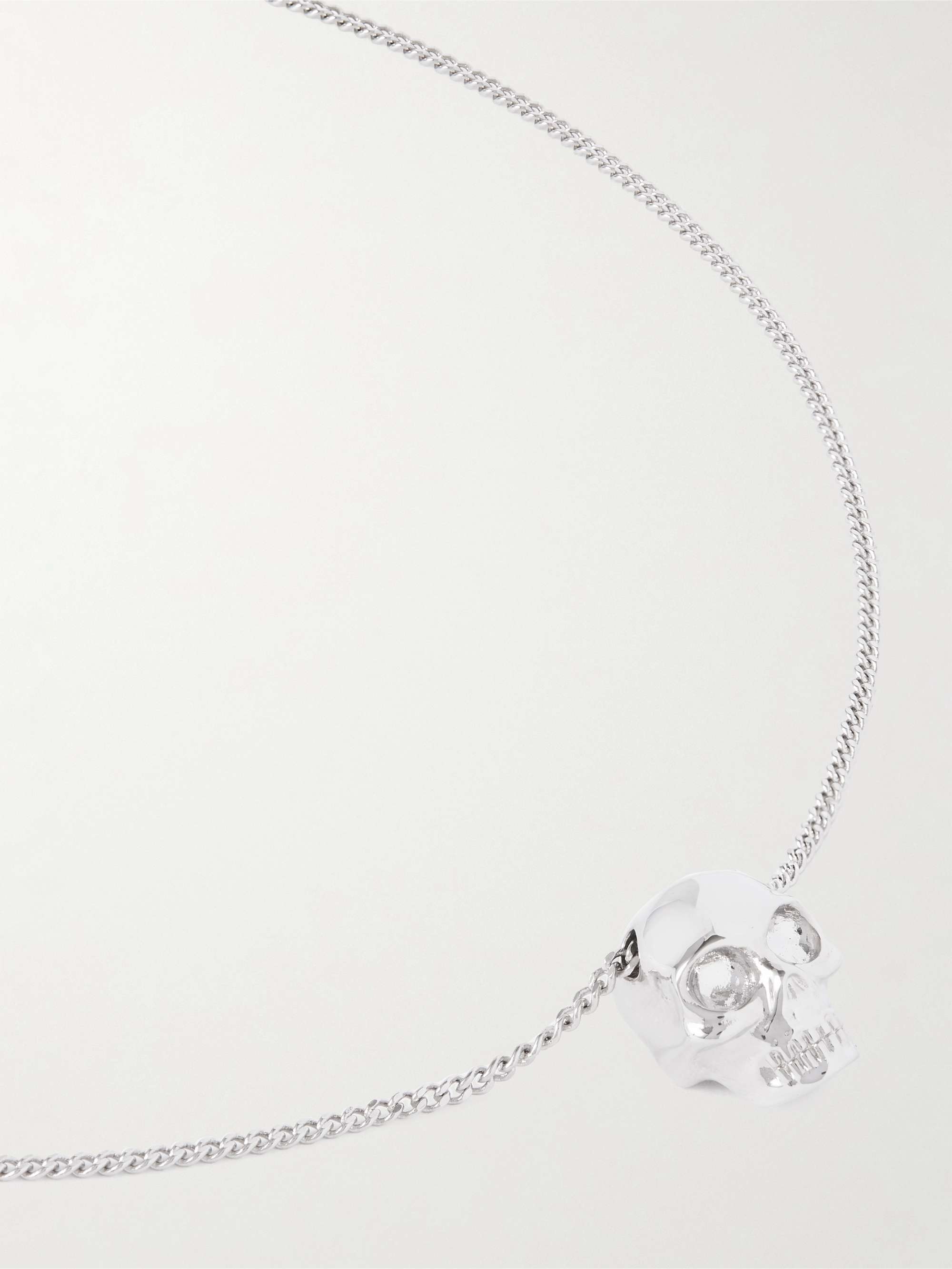 ALEXANDER MCQUEEN Skull Silver-Tone Pendant Necklace for Men ALEXANDER MCQUEEN Skull Silver-Tone Pendant Necklace for Men