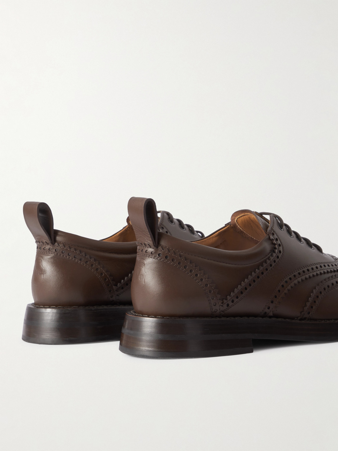 Alexander Mcqueen Leather Brogues In Brown