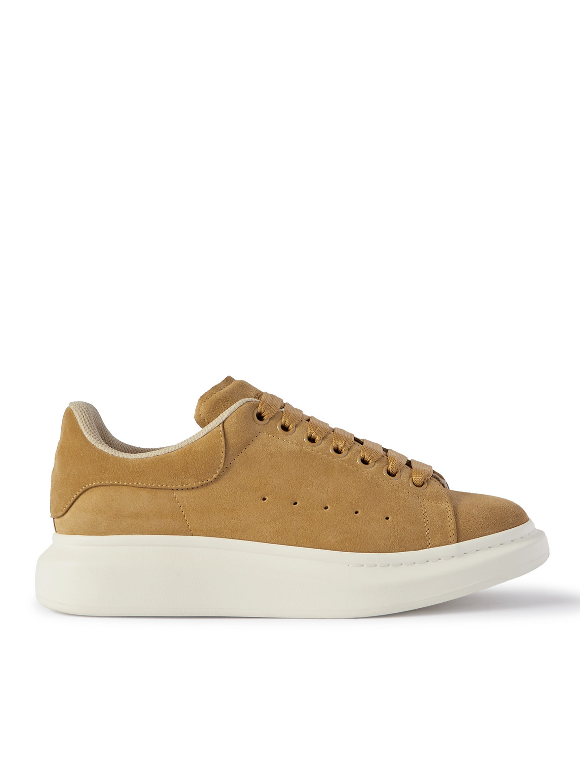 Alexander Mcqueen Exaggerated-sole Suede Trainers In Brown