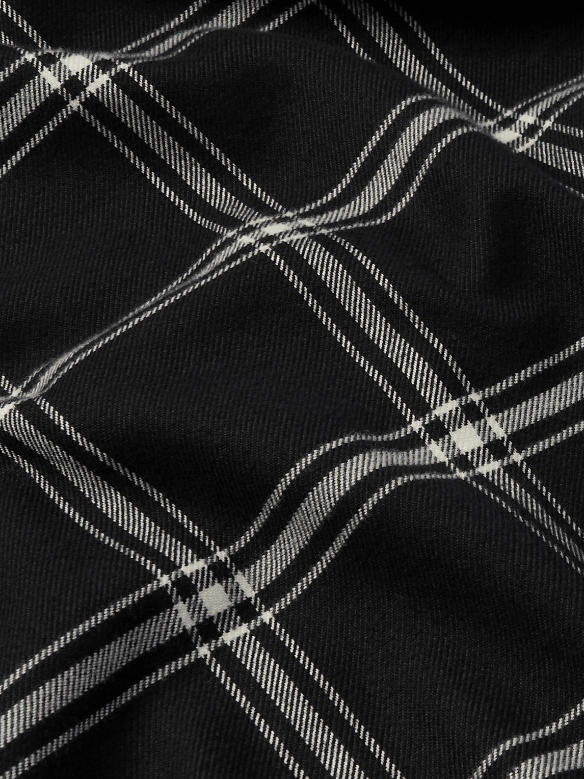 Shop Alexander Mcqueen Harness-detailed Checked Cotton-flannel Shirt In Black