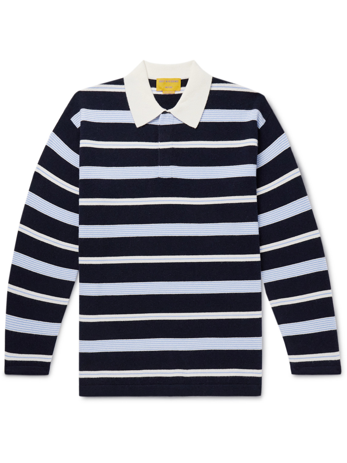 Striped Cashmere Polo Shirt