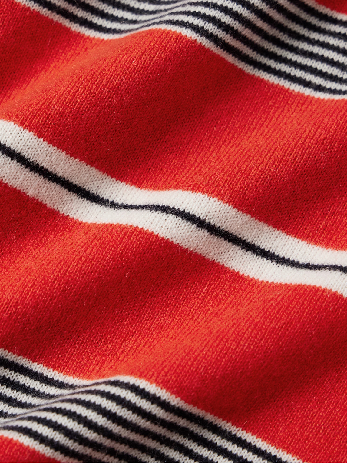 Guest In Residence Striped Cashmere Polo Shirt In Red