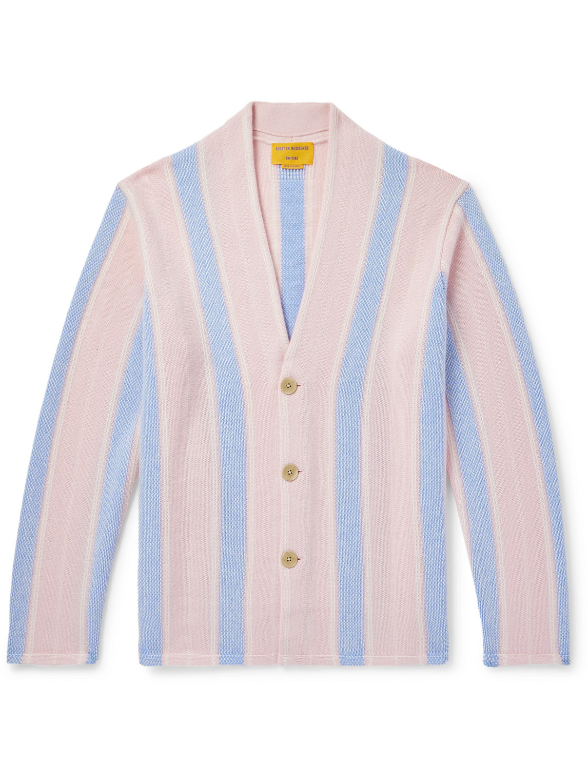 Guest In Residence Baja Everywear Striped Cashmere Cardigan In Pink
