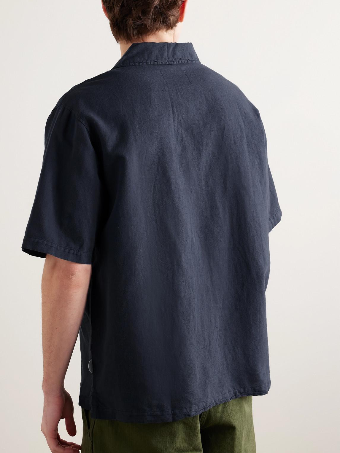 FOLK GABE LINEN AND COTTON-BLEND SHIRT