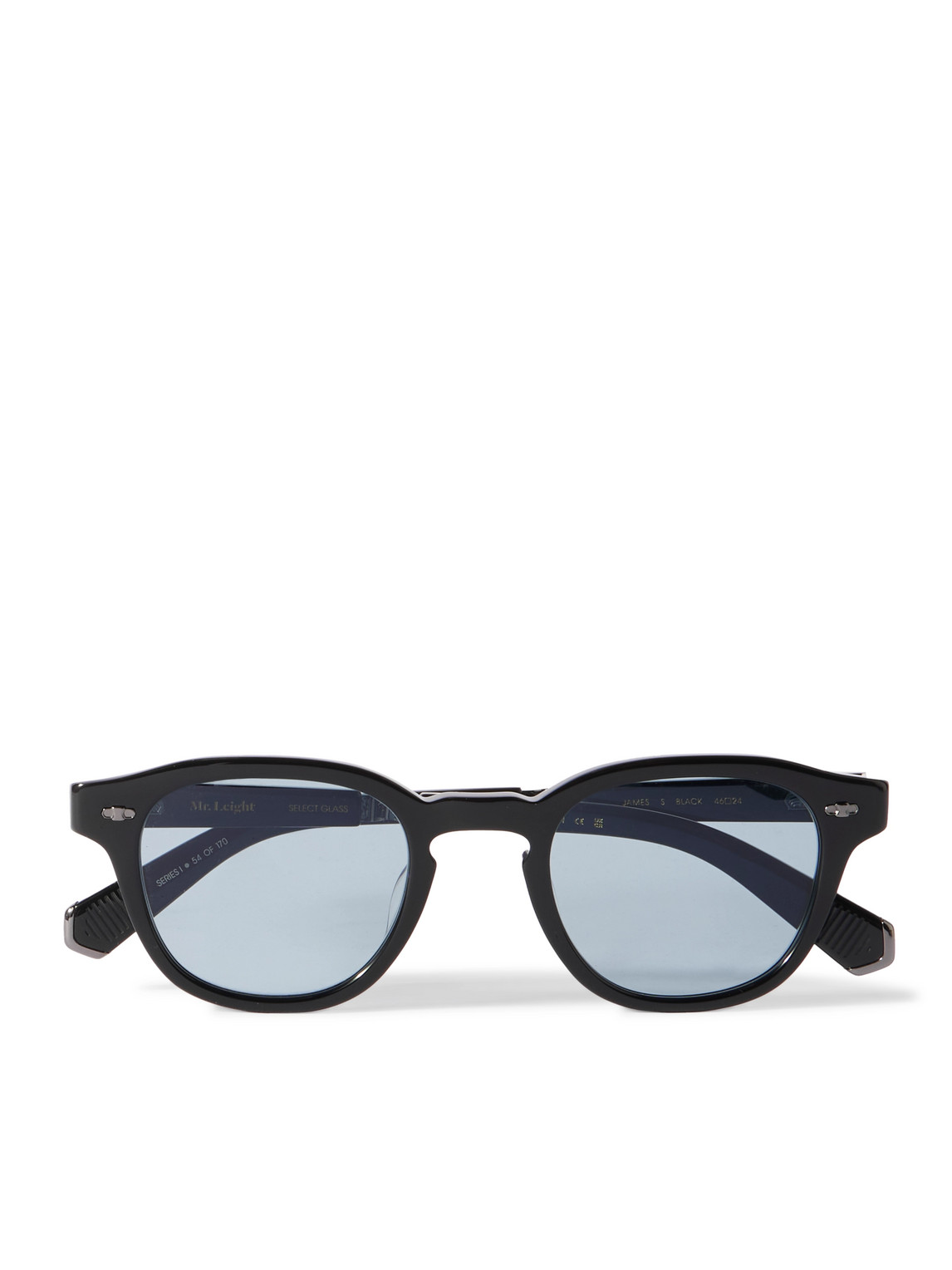 Mr Leight James S Round-frame Acetate And Titanium Sunglasses In Black