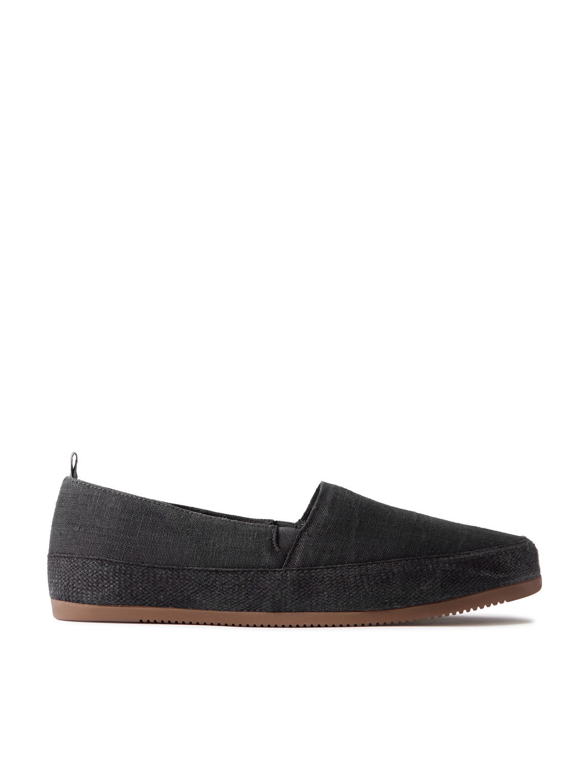 Mulo Linen Espadrilles In Black