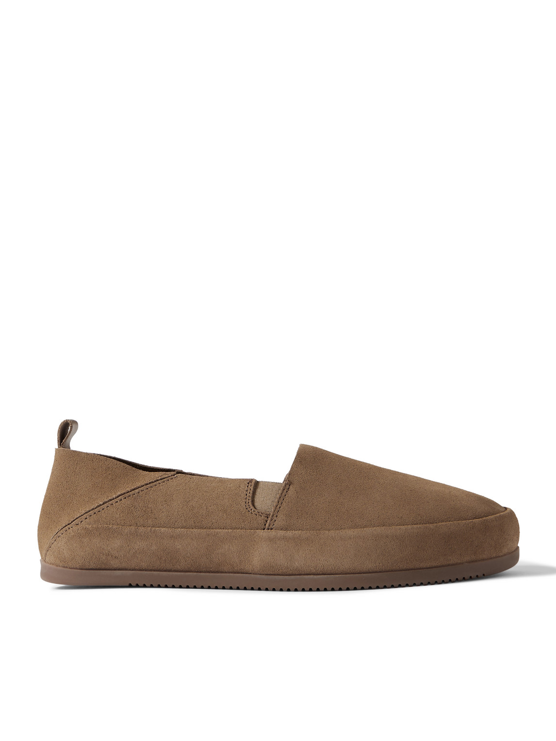 Mulo Collapsible-heel Suede Loafers In Brown