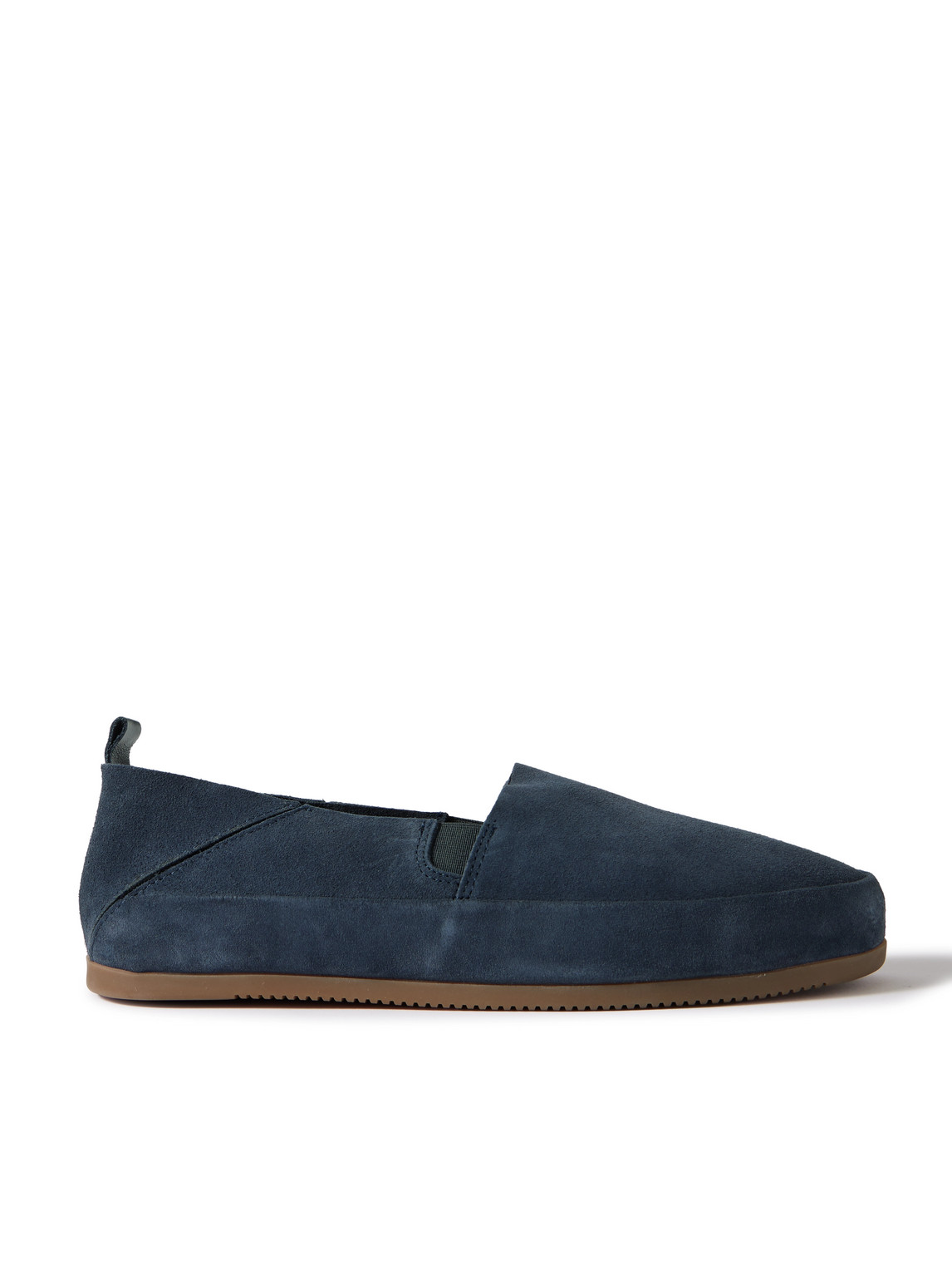 Mulo Collapsible-heel Suede Loafers In Blue