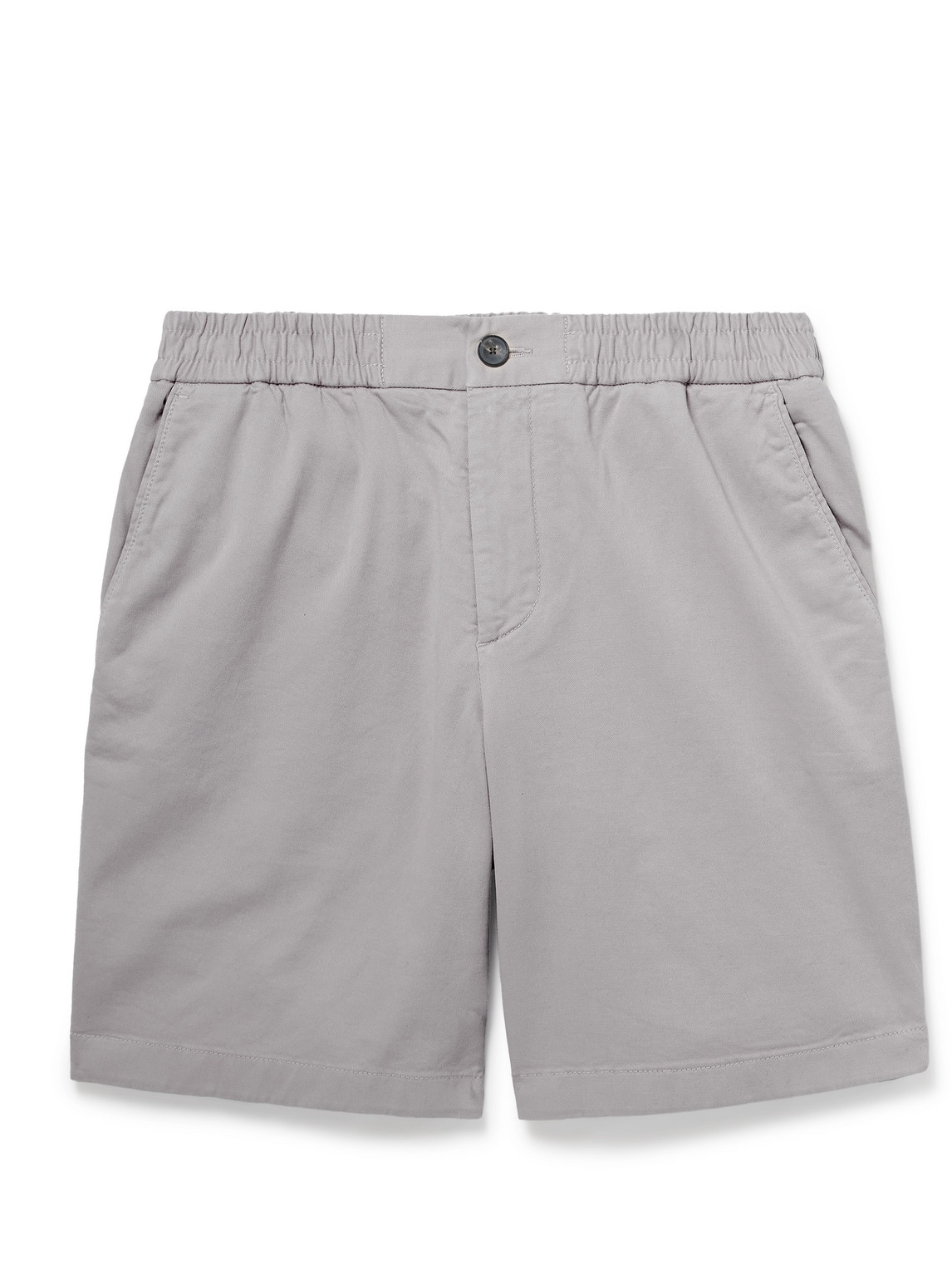 Straight-Leg Garment-Dyed Organic Cotton-Blend Twill Shorts