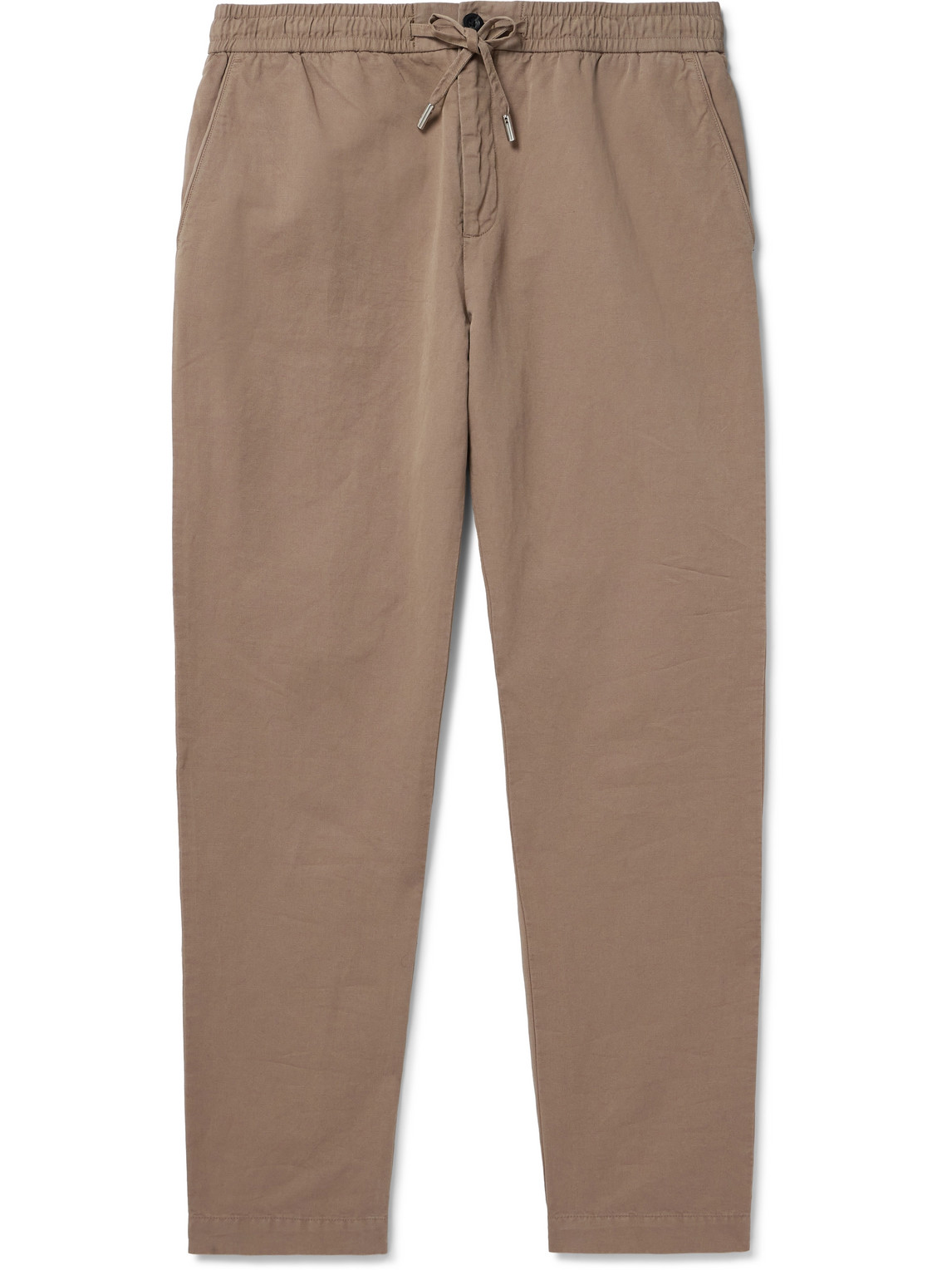 James Straight-Leg Cotton and Linen-Blend Twill Drawstring Trousers