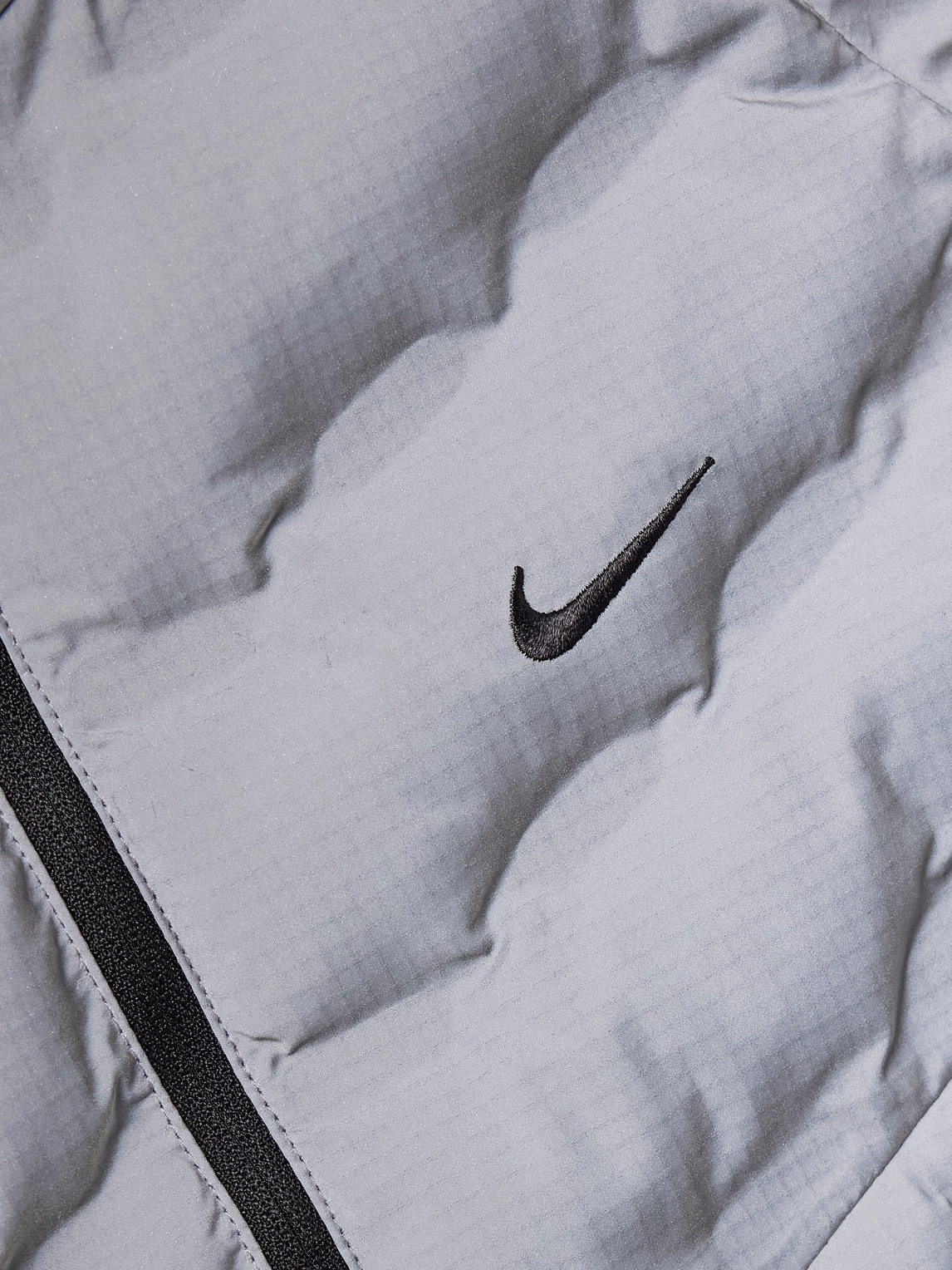 Shop Nike Repel Logo-print Quilted Therma-fit Adv Aeroloft Gilet In Gray