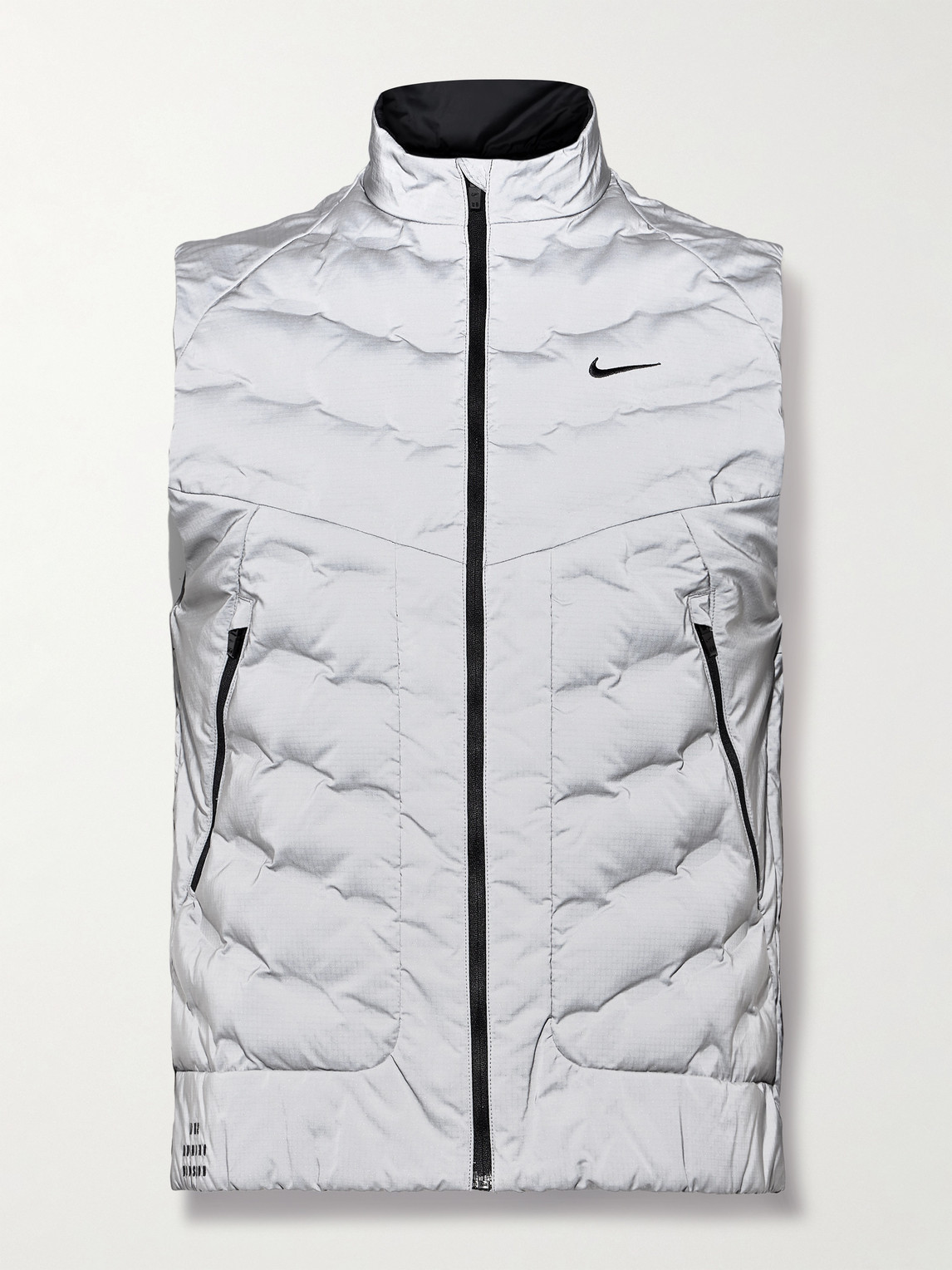 Shop Nike Repel Logo-print Quilted Therma-fit Adv Aeroloft Gilet In Gray